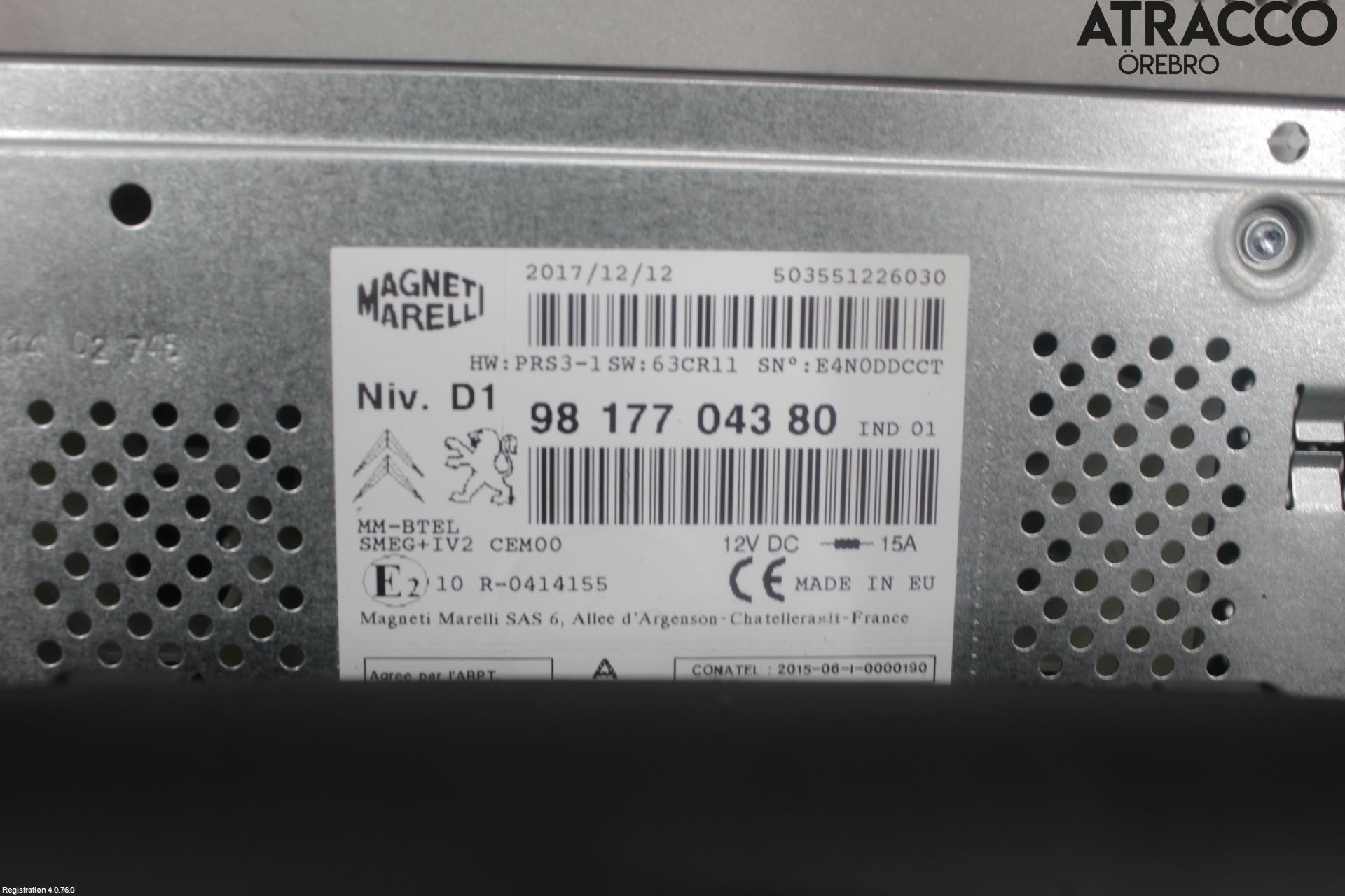 Peugeot PARTNER 16-18 Stereo Radio Med Cd