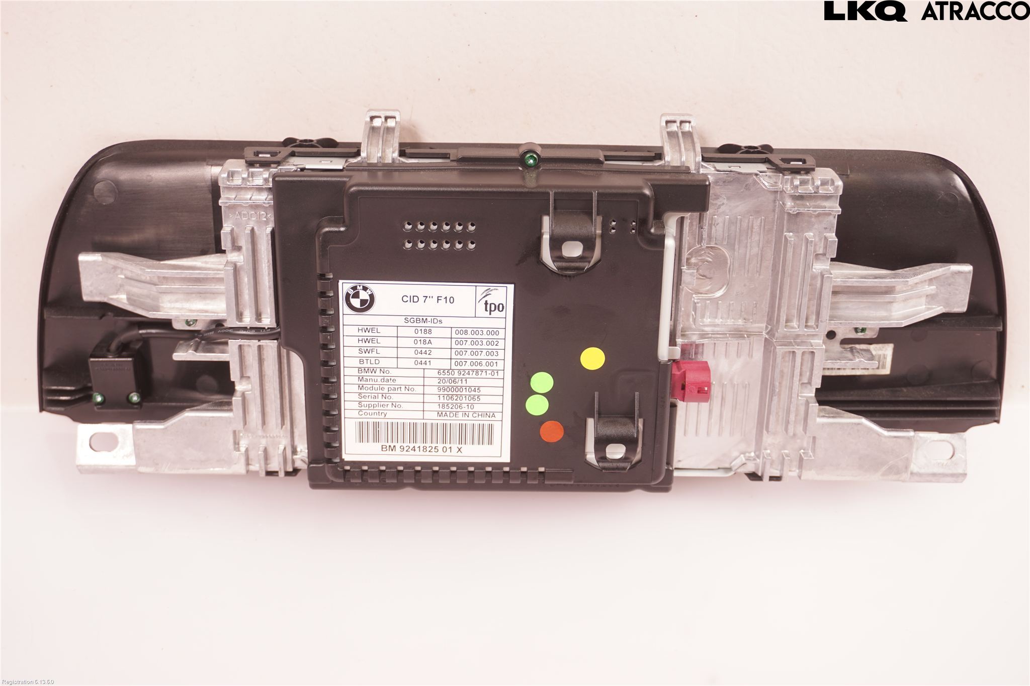 BMW 5 F10/F11/F18 09-17 Instr Skjerm Dvd-Gps-Ac-Tlf