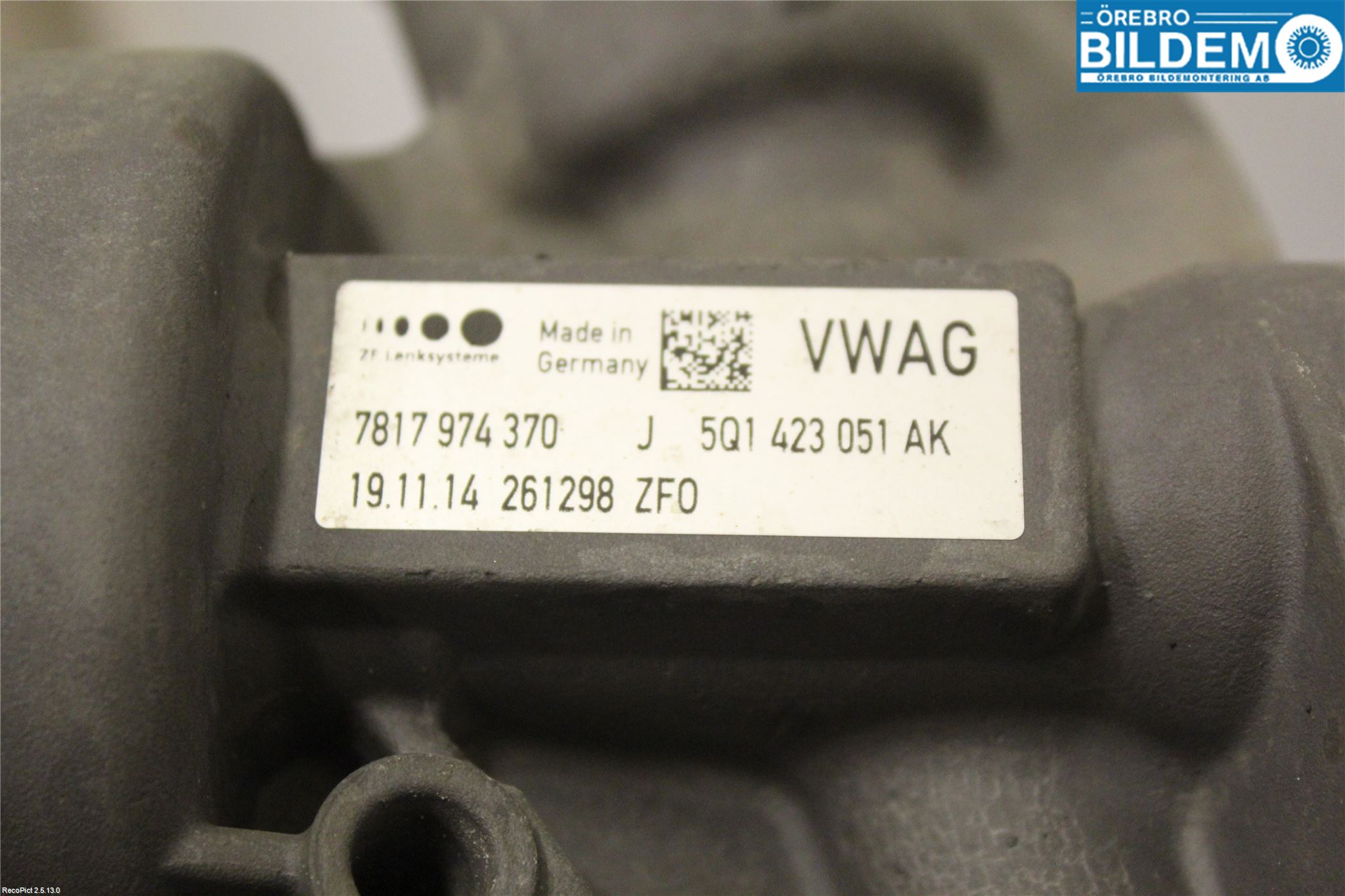 Audi A3/S3 8V 13-20 Servo Snekke - Tannstang