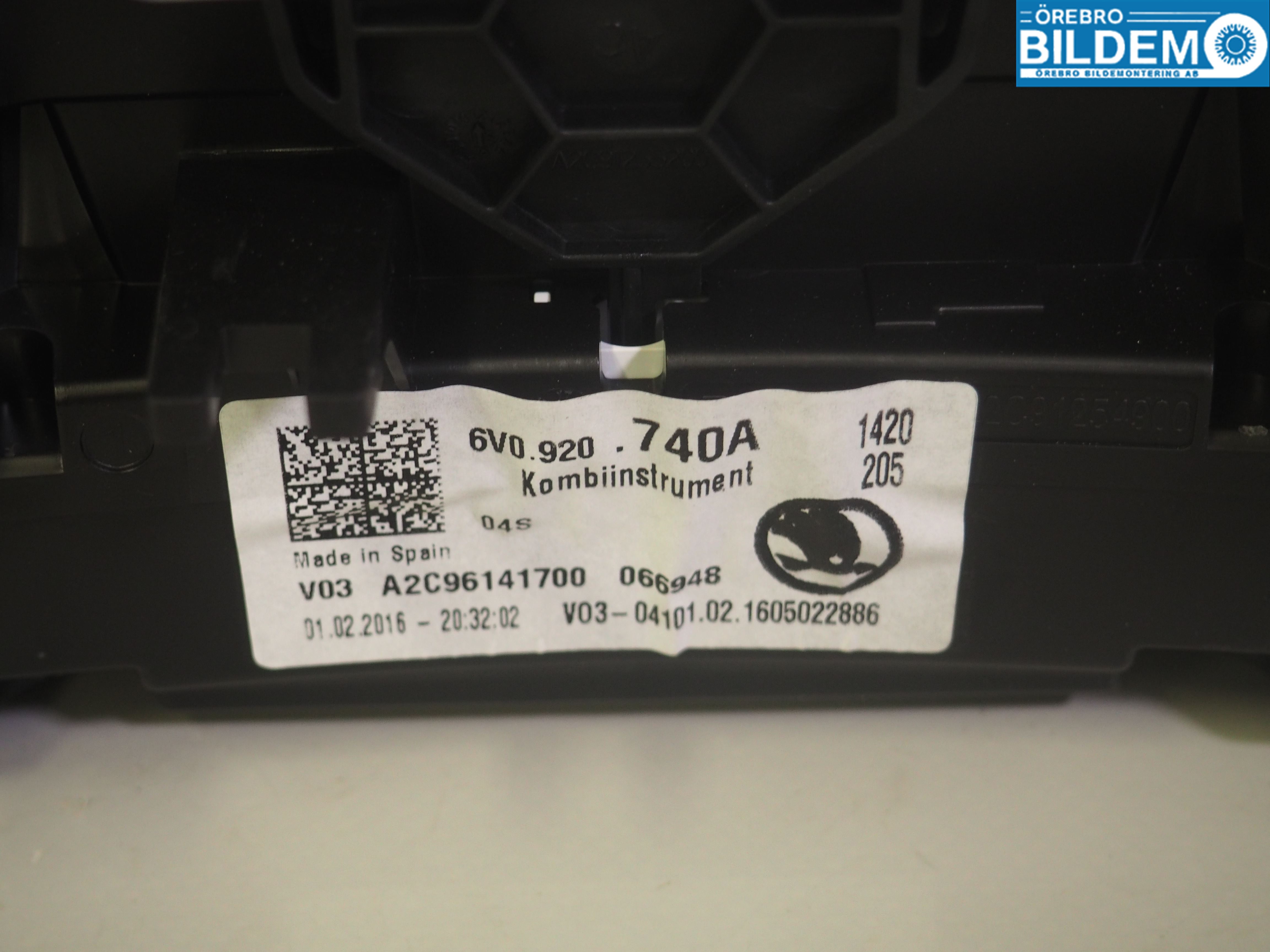 Skoda FABIA 15-21 Instr Kombinert