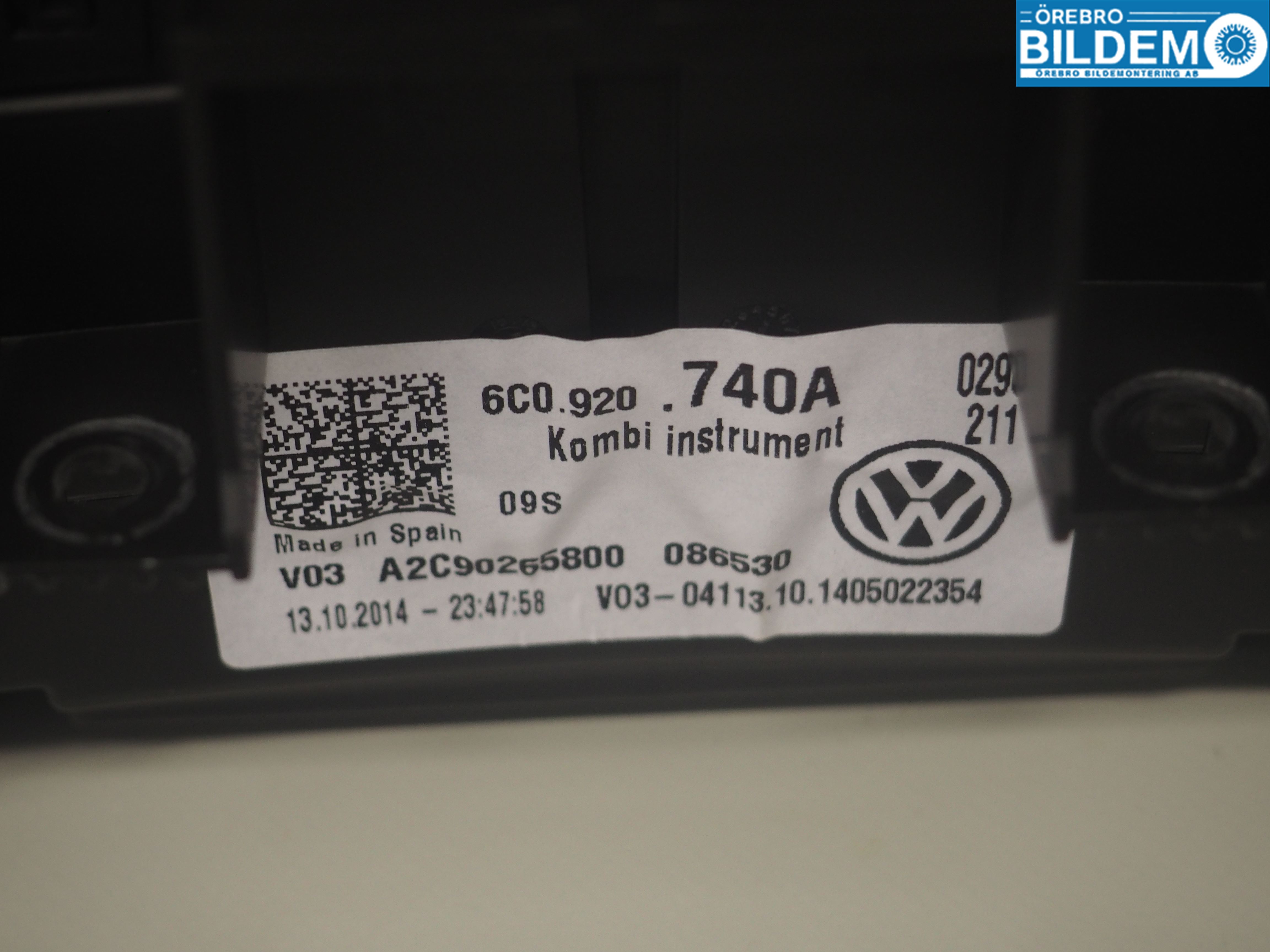 Volkswagen VW POLO 10-17 Instr Kombinert