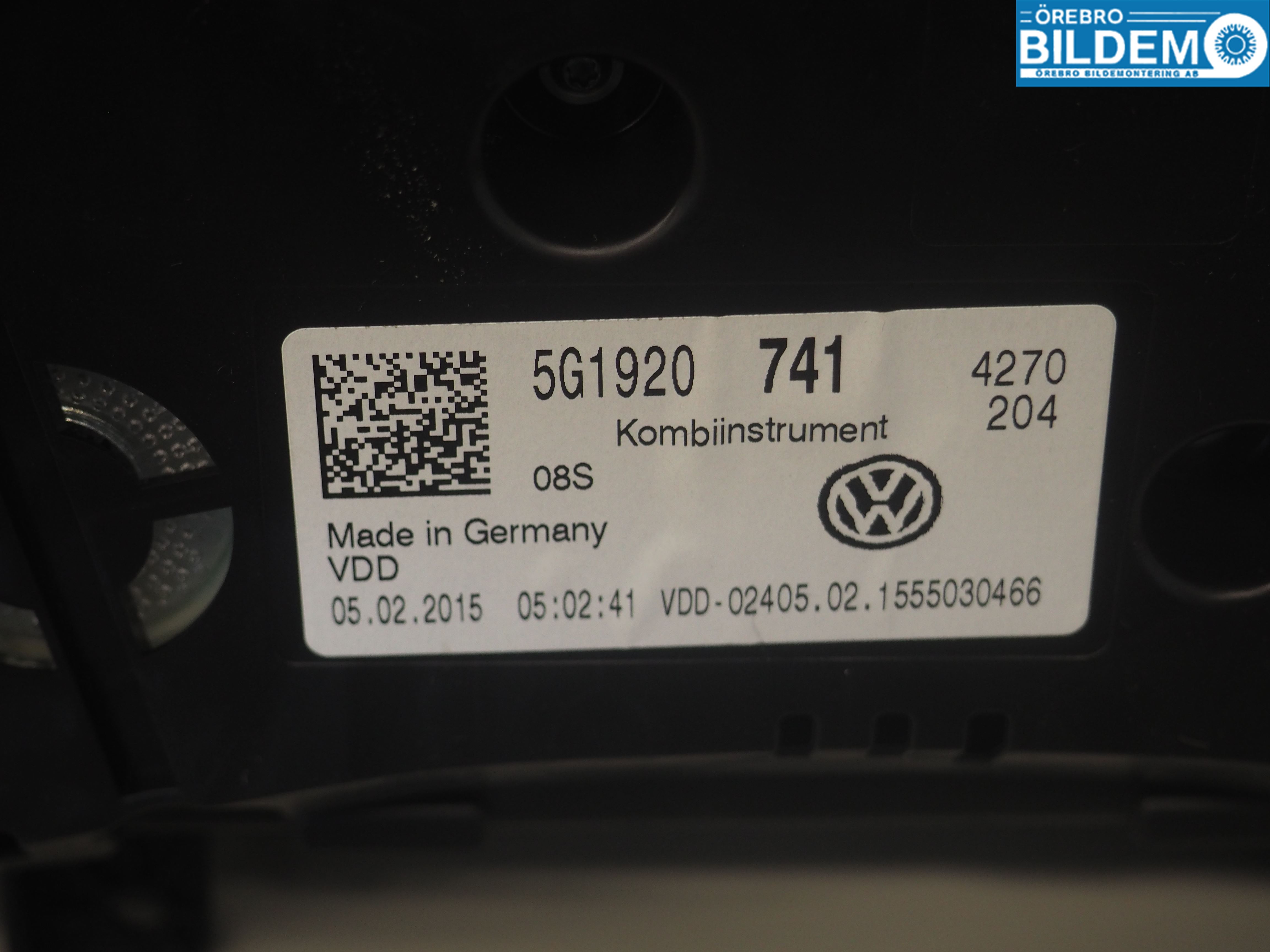 Volkswagen VW GOLF / E-GOLF VII 13-20 Instr Kombinert