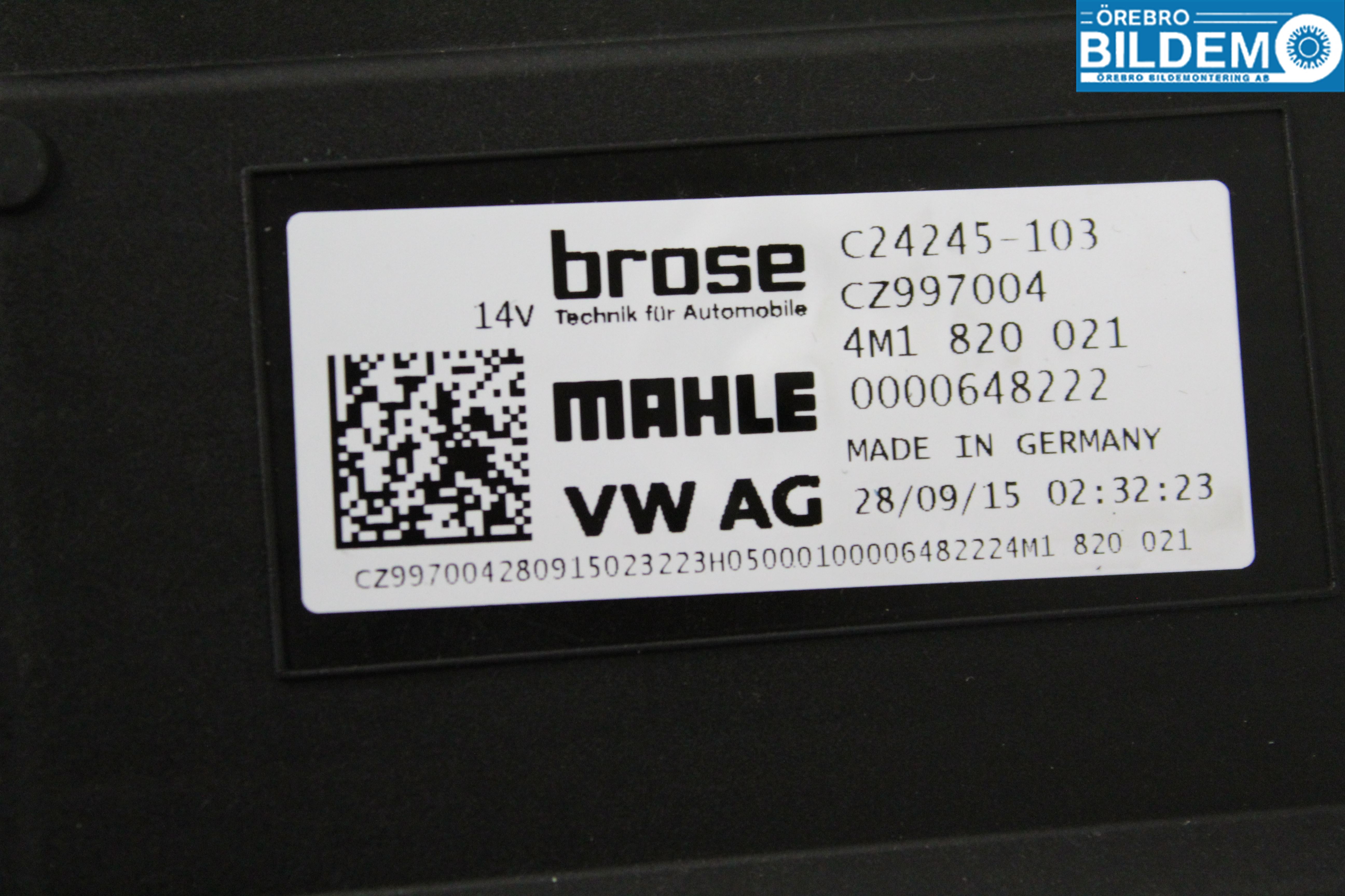 Audi A4/S4 B9 16-19 Varme Ac Varmeapparatvifte