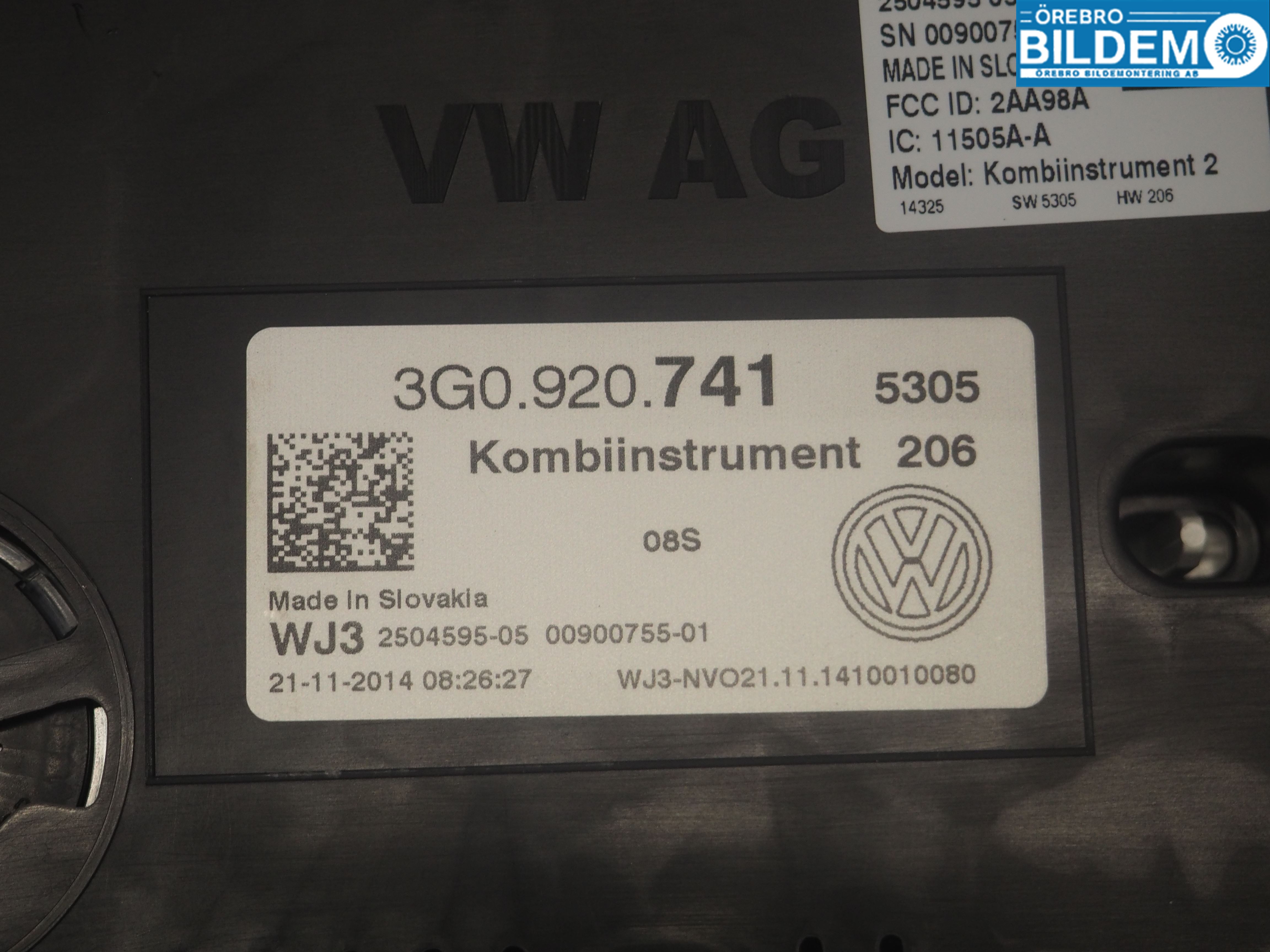 Volkswagen VW PASSAT 15-19 Instr Kombinert