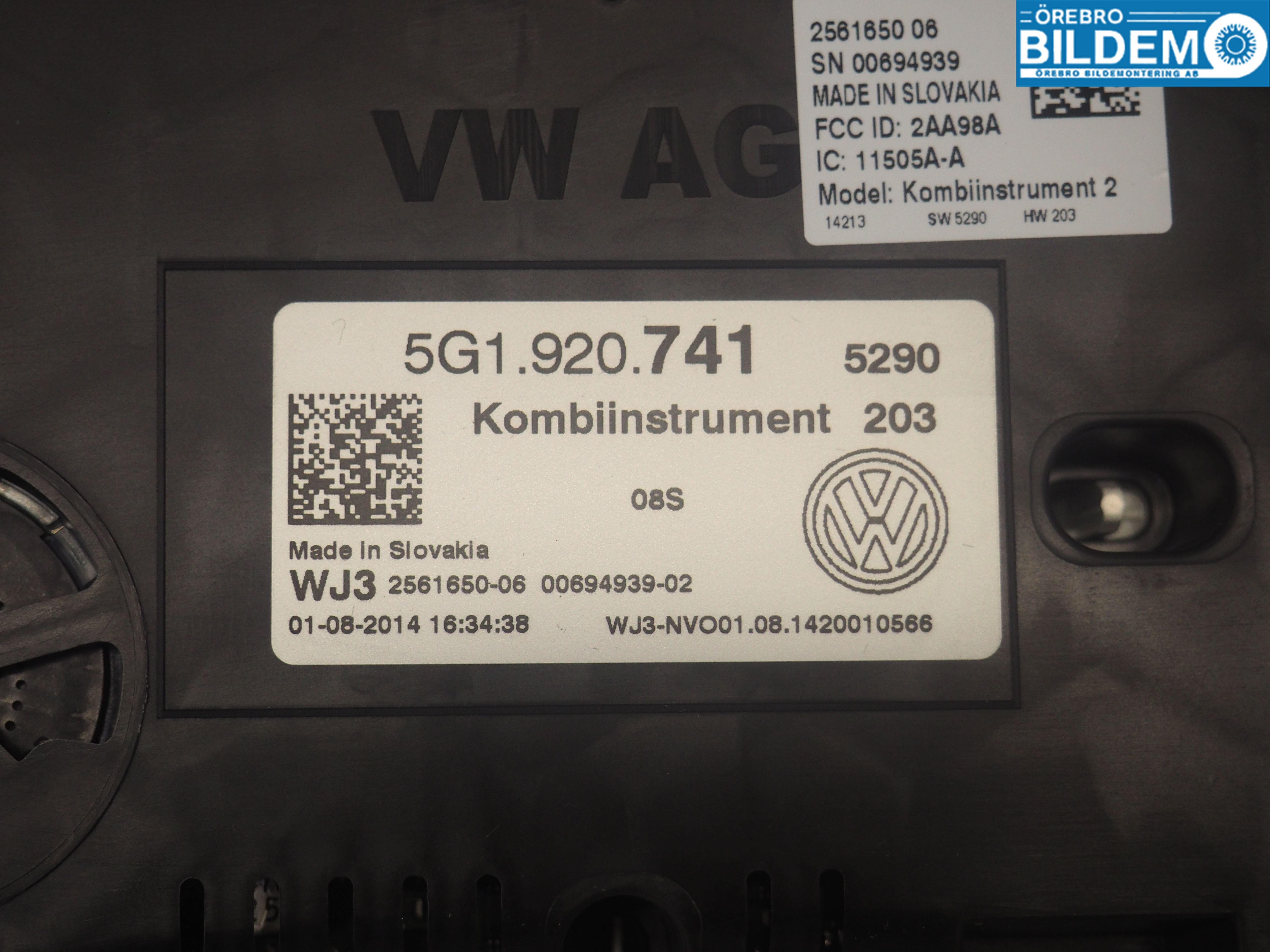 Volkswagen VW GOLF / E-GOLF VII 13-20 Instr Kombinert