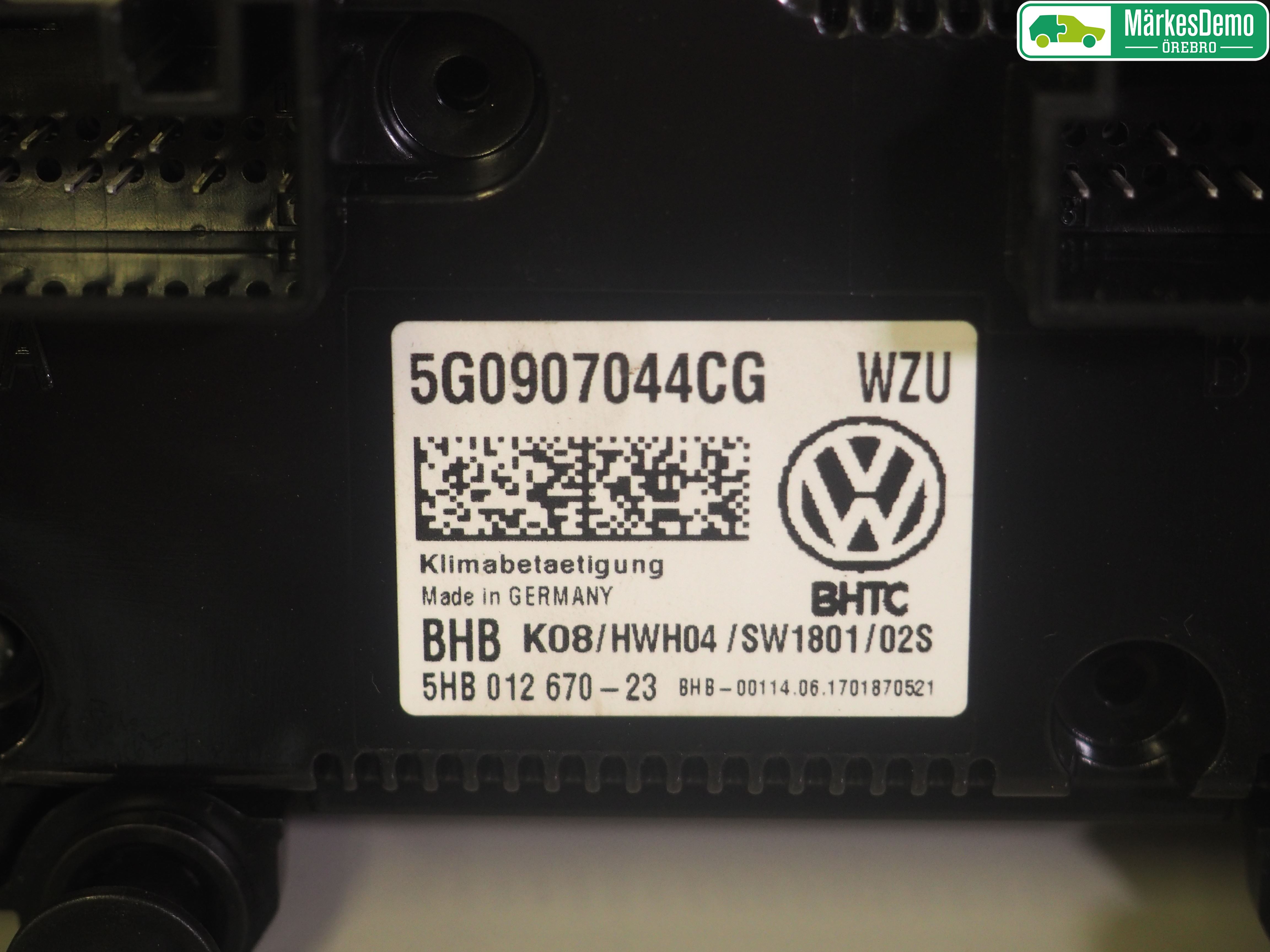 Volkswagen VW GOLF / E-GOLF VII 13-20 Varme Ac Betjening-Display