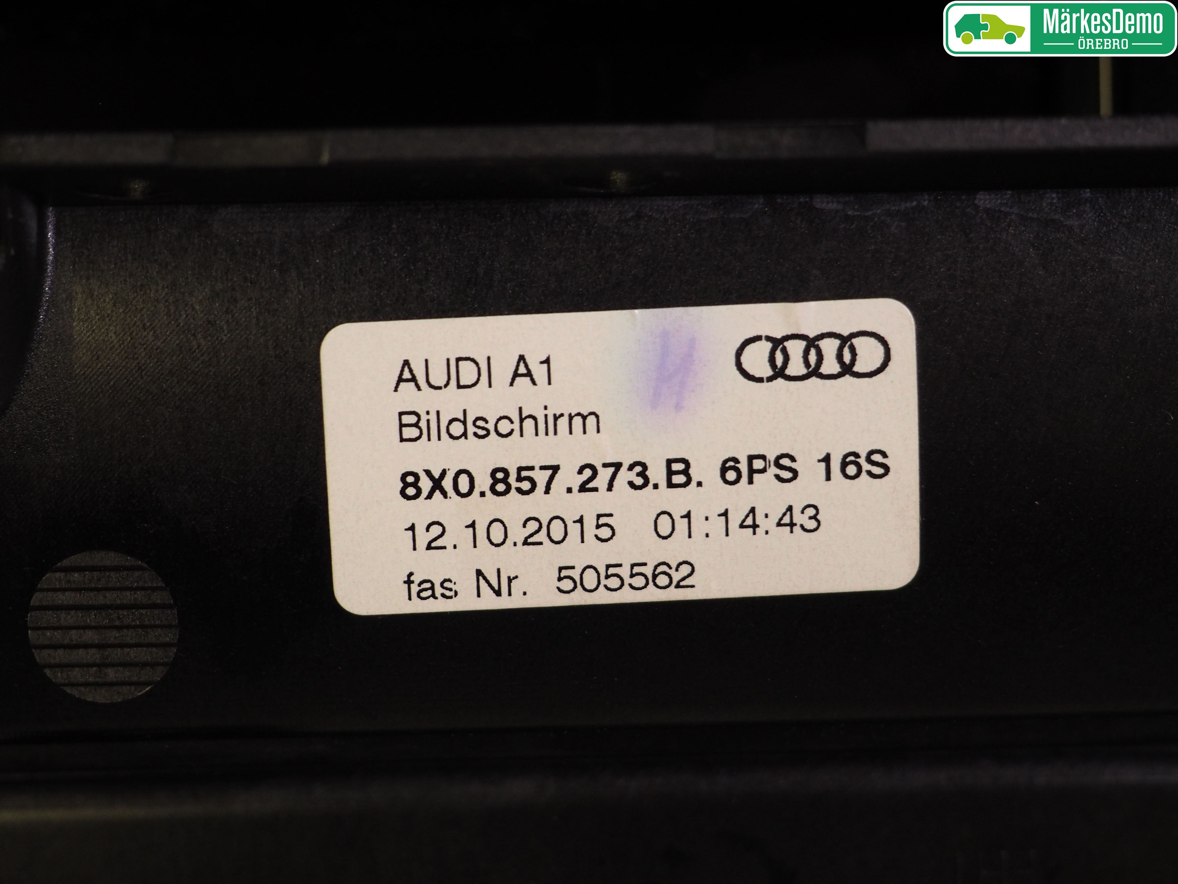 Audi A1/S1 11-18 Instr Skjerm Dvd-Gps-Ac-Tlf