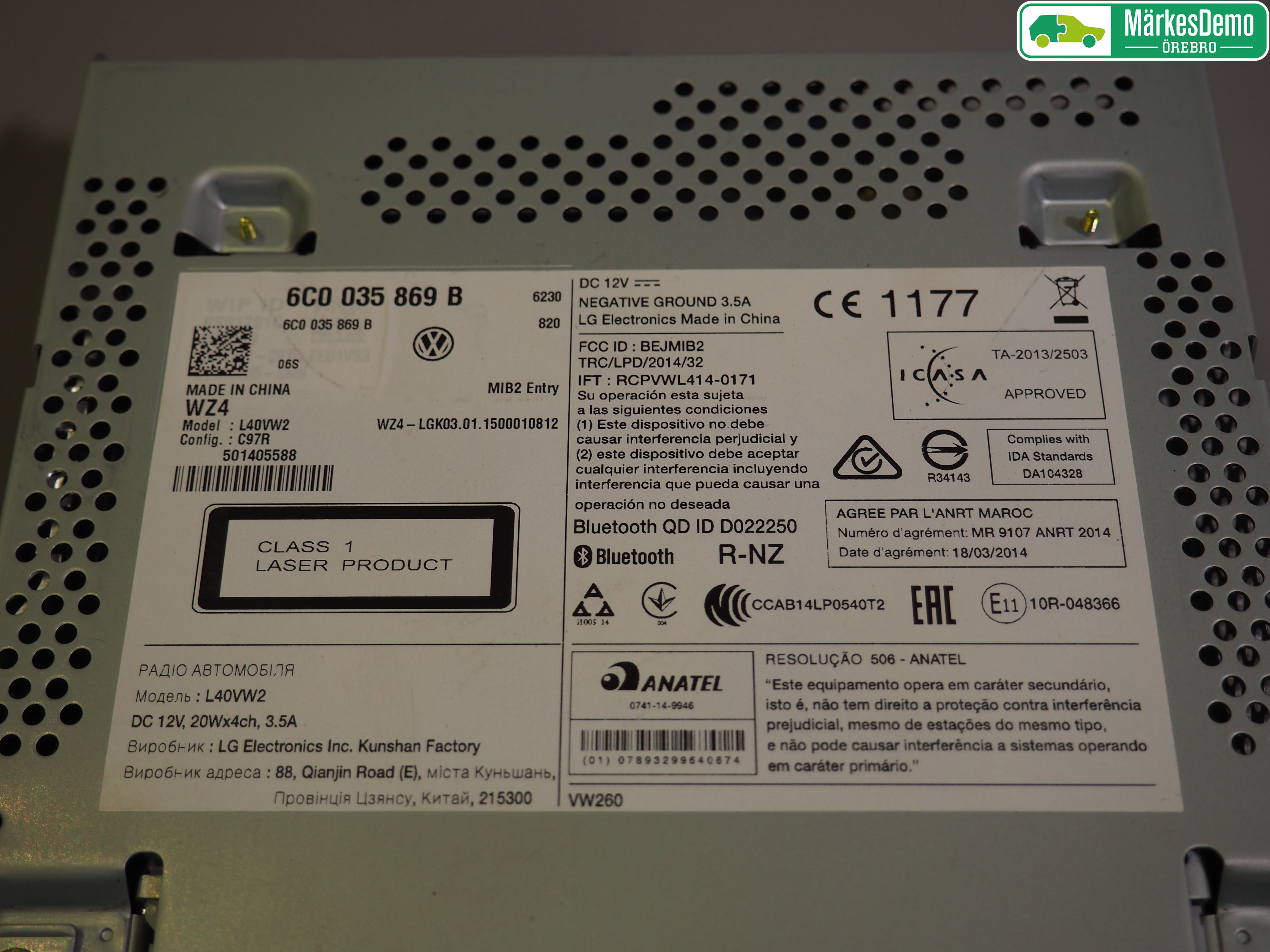 Volkswagen VW POLO 10-17 Stereo Radio