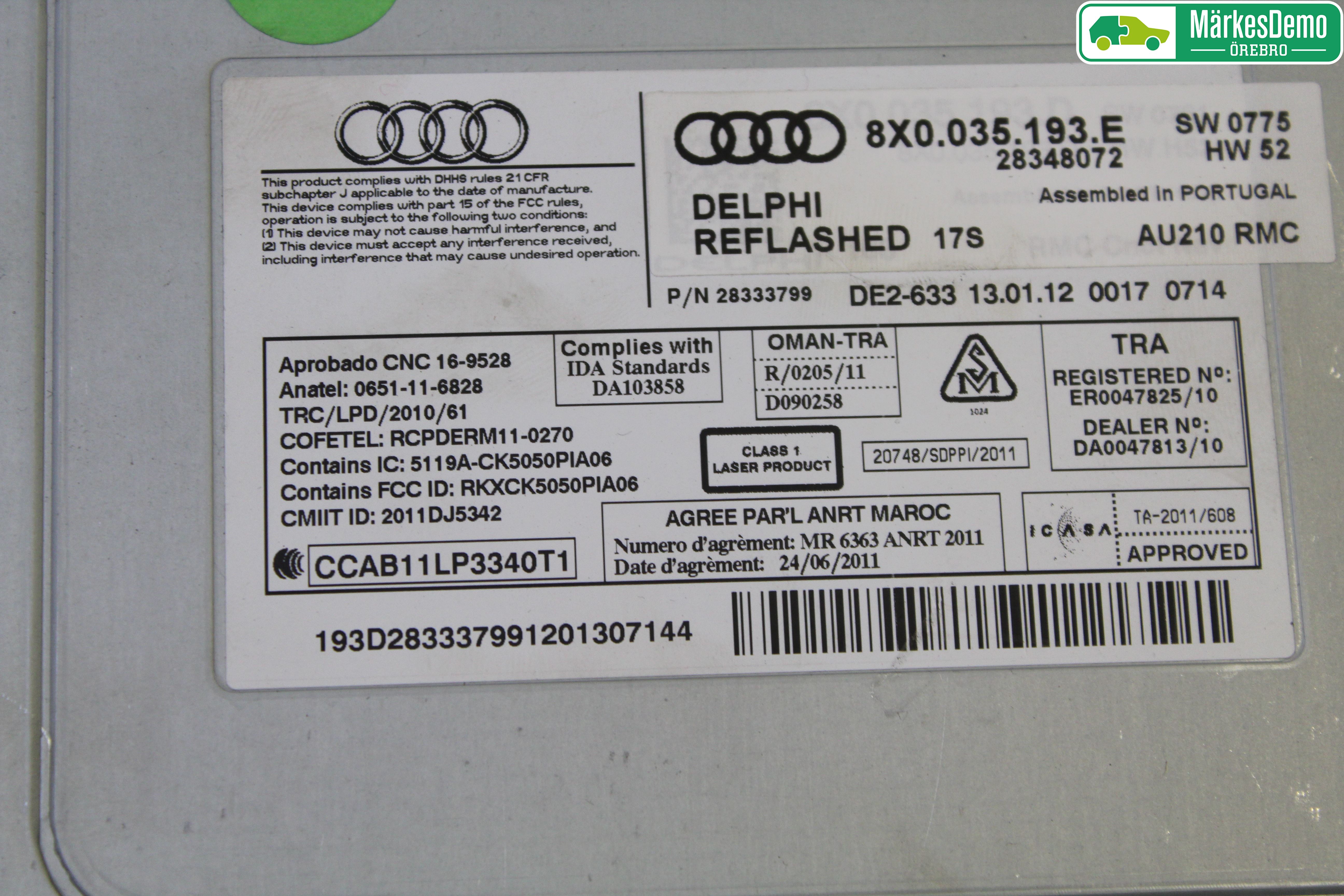 Audi A1/S1 11-18 Stereo Radio