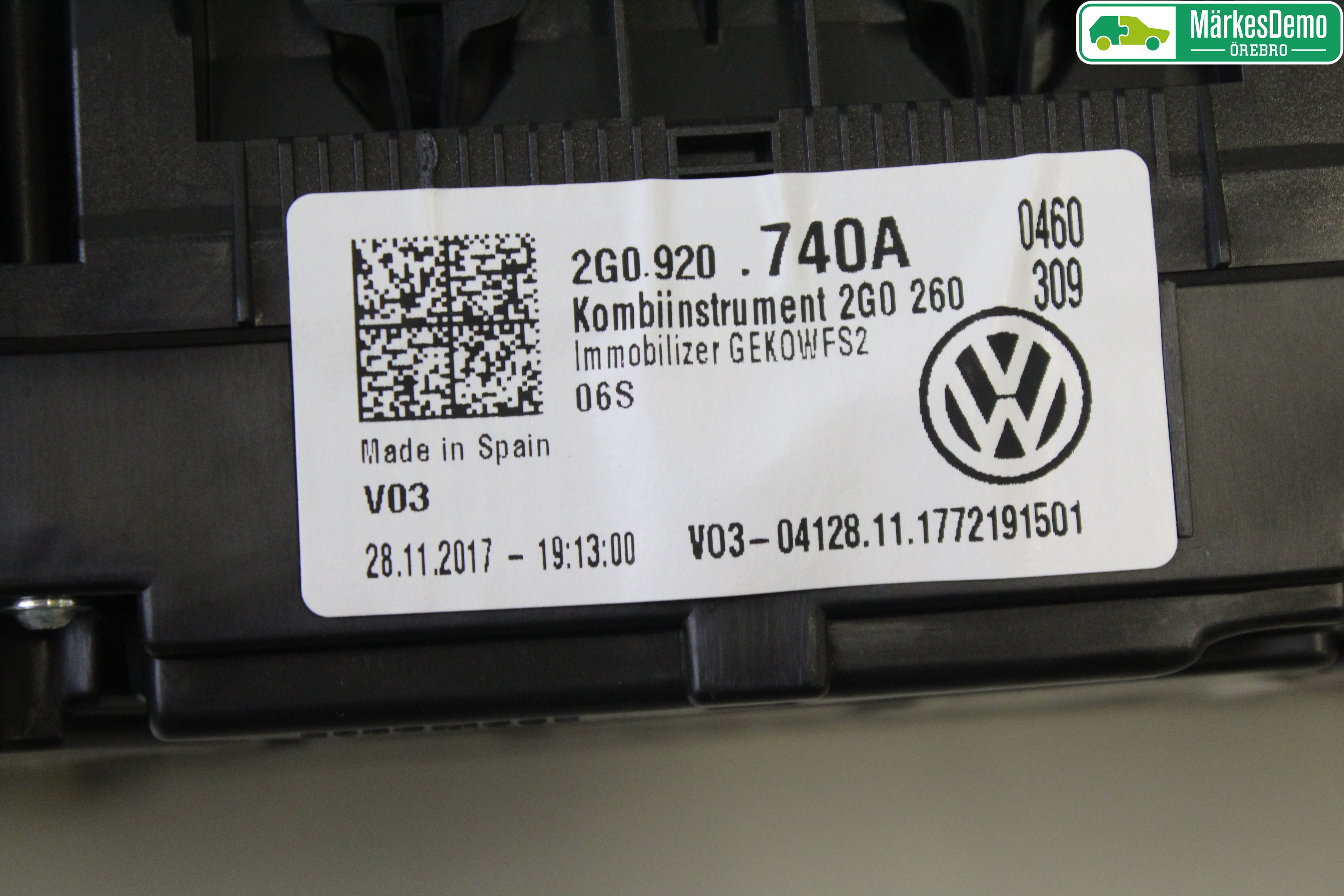 Volkswagen VW POLO VI 18->> Instr Kombinert