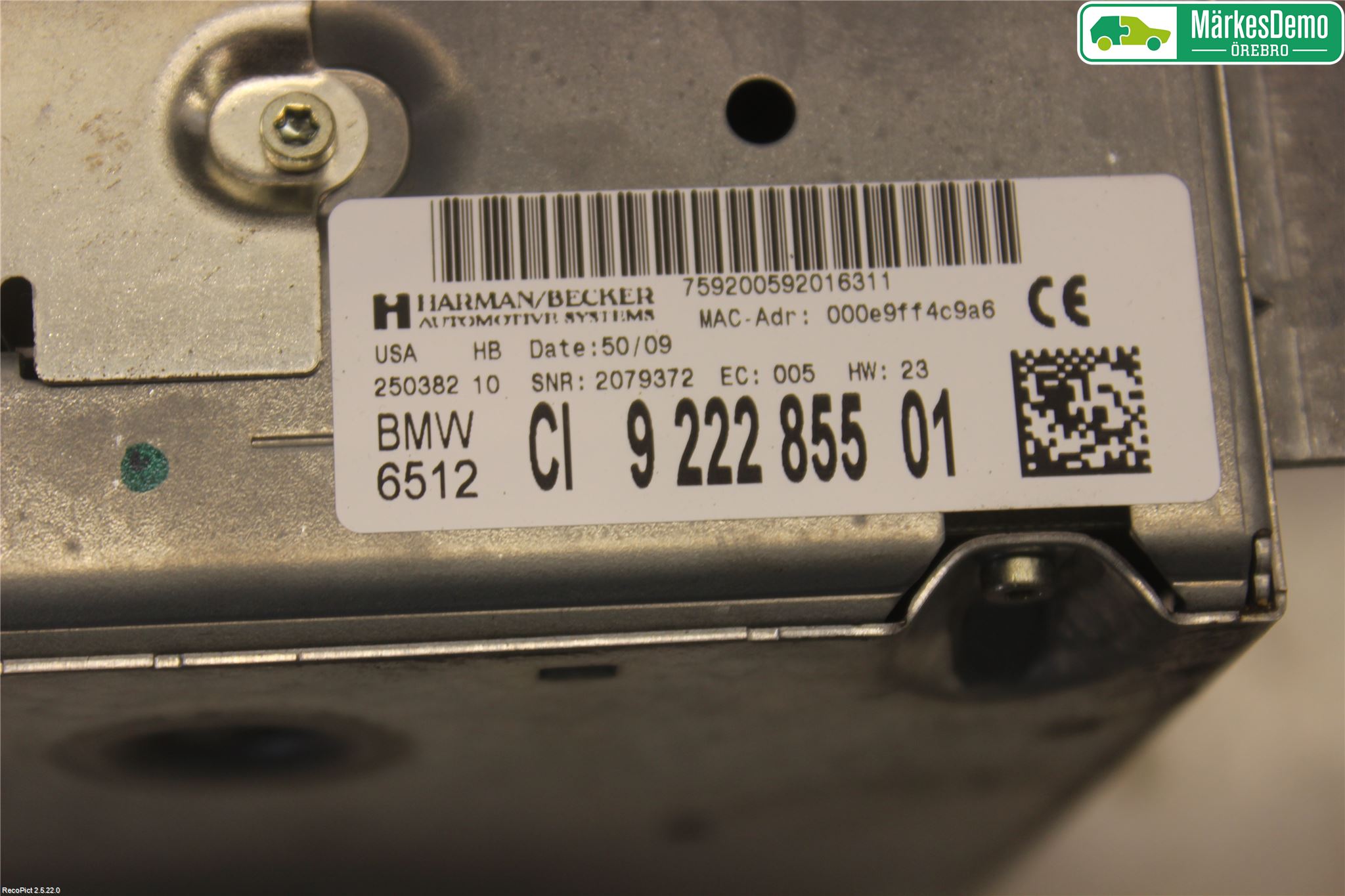 BMW X6 E71/E72   08-14 Stereo Radio Med Cd