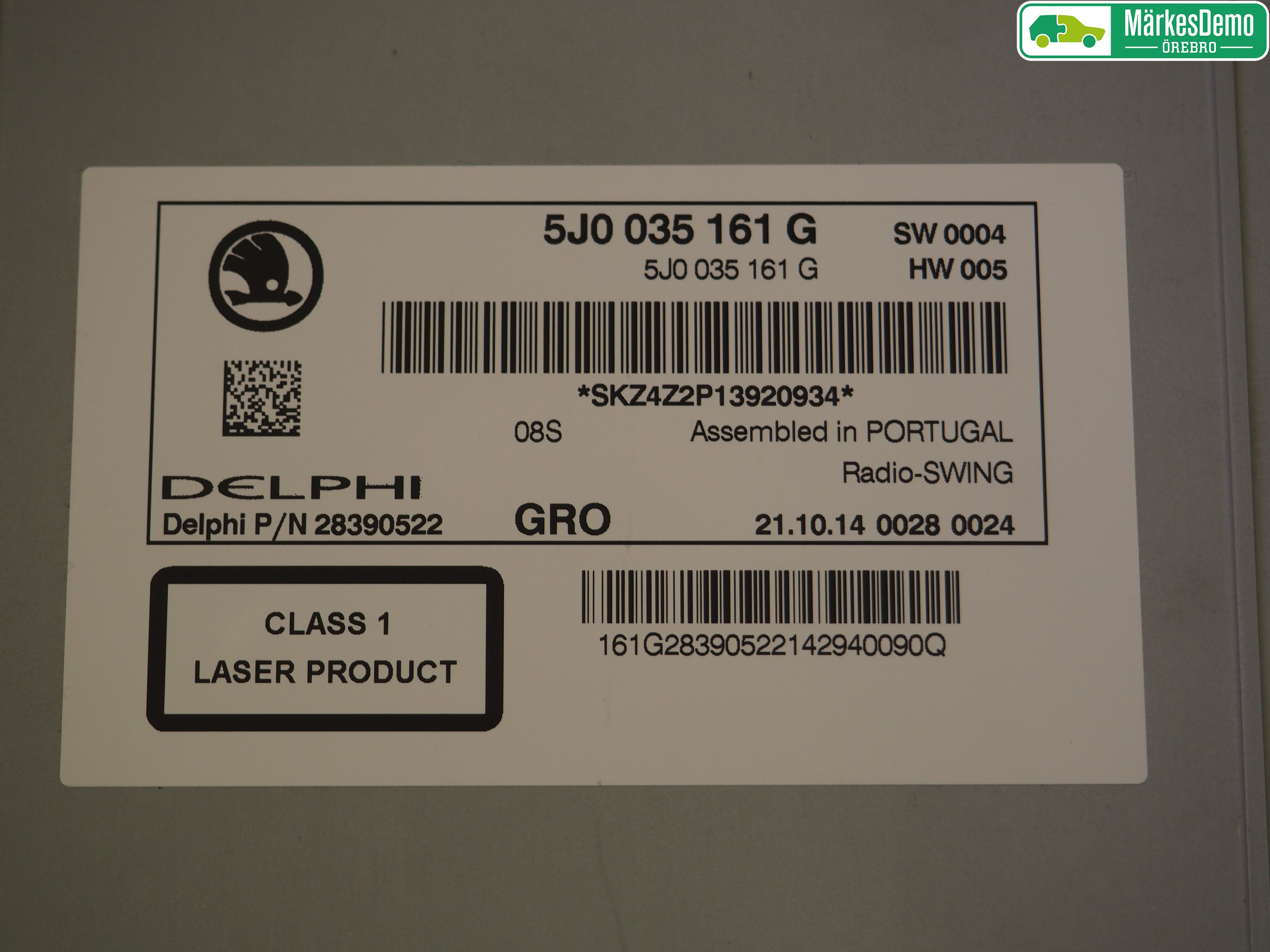 Skoda FABIA 07-14 Stereo Radio