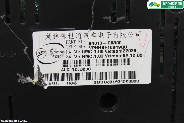 Kia NIRO (DE) 17-22 Instr Kombinert
