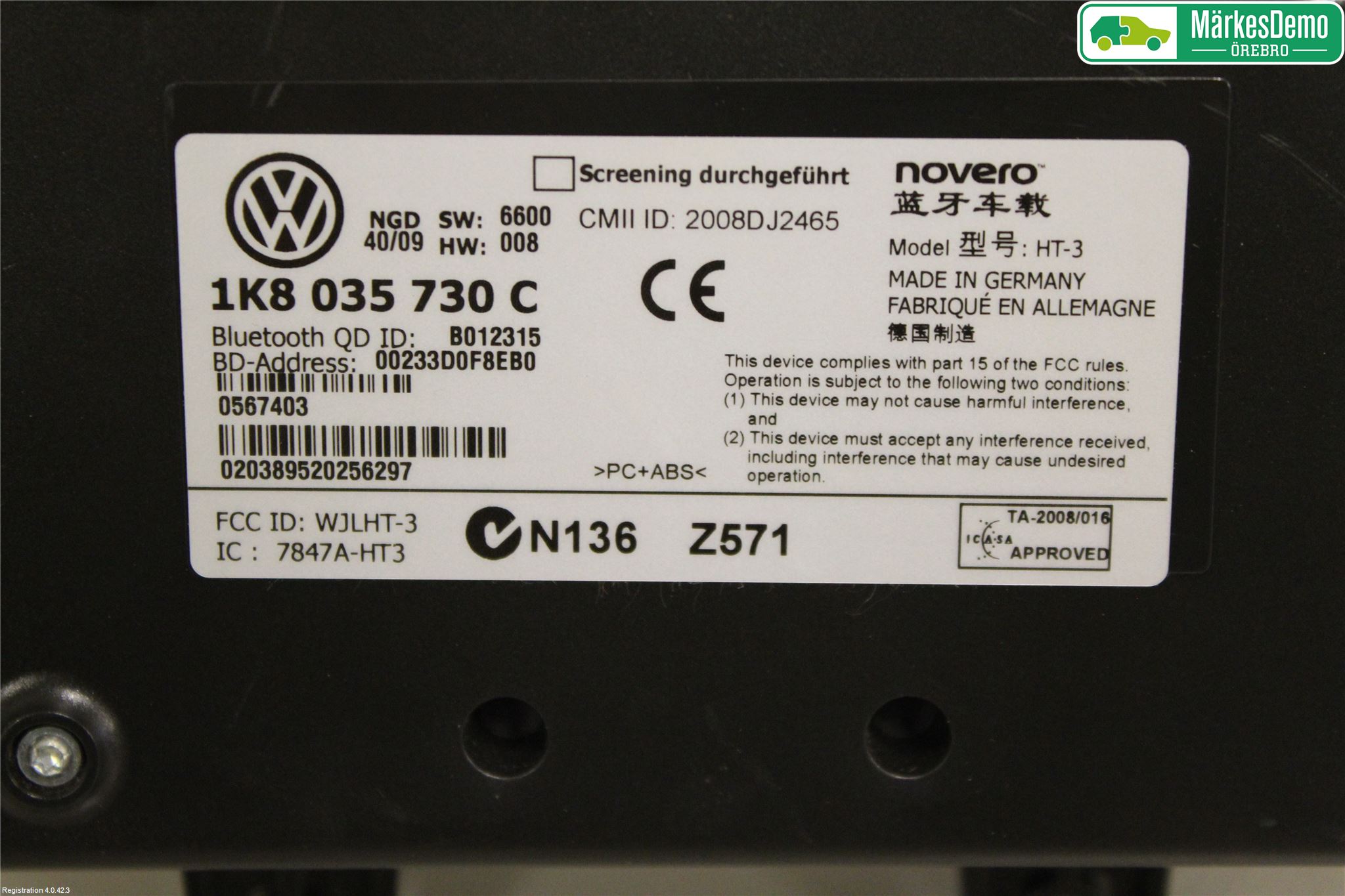 Volkswagen VW GOLF VI 09-13 Styreenhet Øvrig