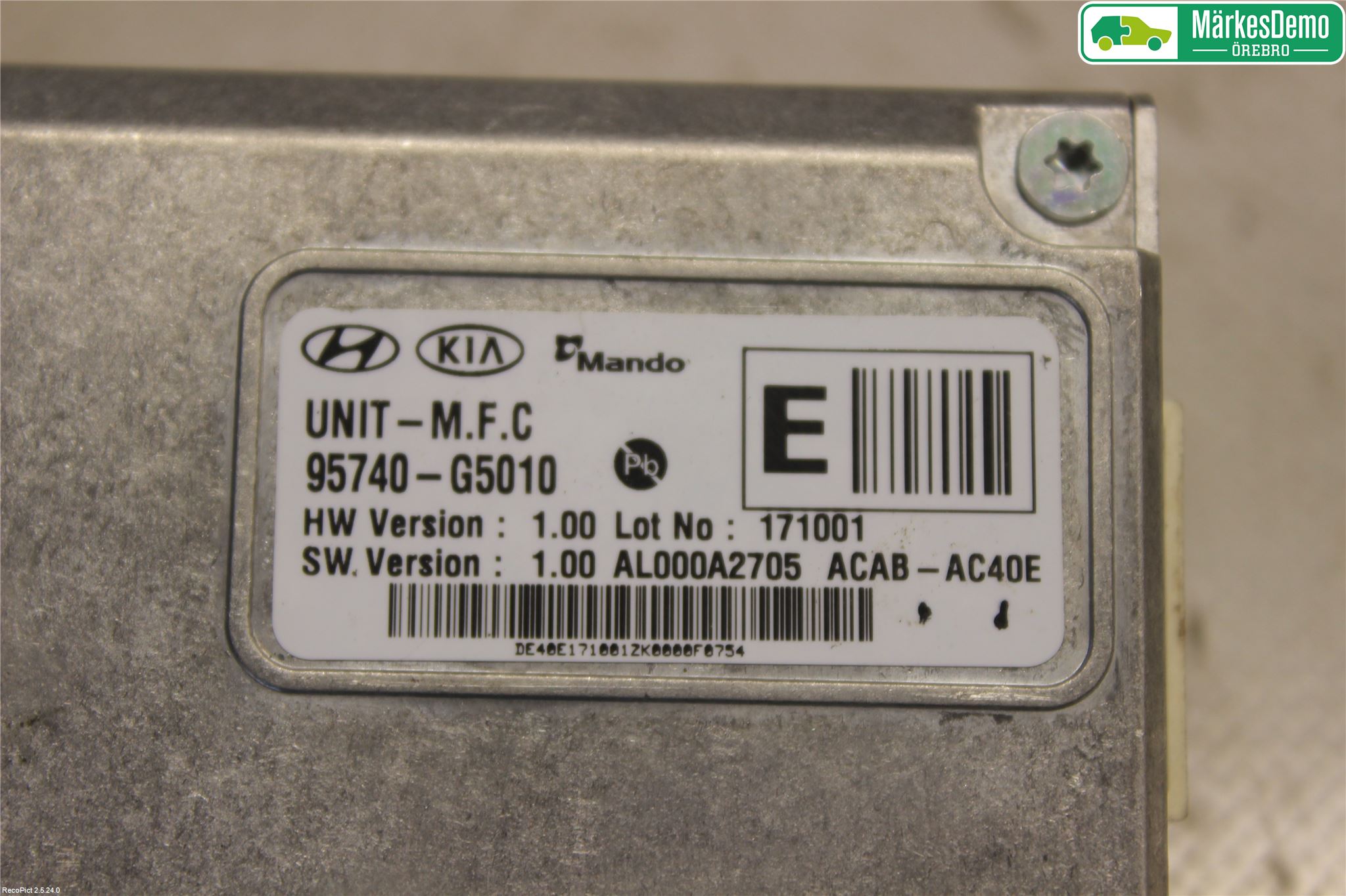 Kia NIRO (DE) 17-22 Sensor Kollisjonsbeskyttelse