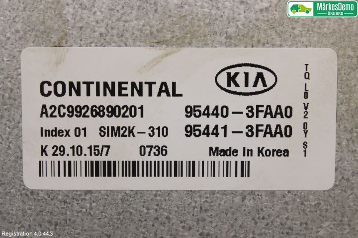 Kia SPORTAGE (SL) 11-15 Styreenhet Gearkasse