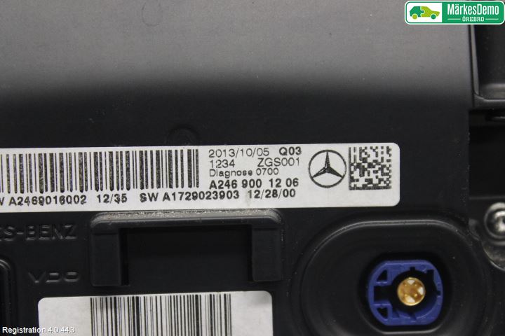 Mercedes-Benz MB A-KLASS (W176) 13-18 Instr Skjerm Dvd-Gps-Ac-Tlf