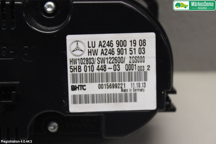 Mercedes-Benz MB A-KLASS (W176) 13-18 Varme Ac Betjening-Display