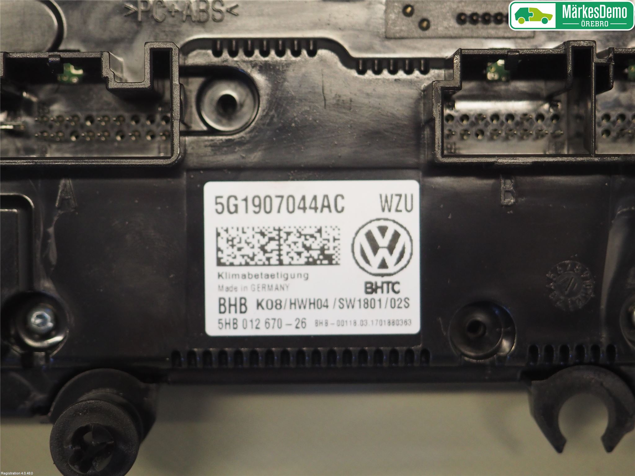 Volkswagen VW GOLF / E-GOLF VII 13-20 Varme Ac Betjening-Display