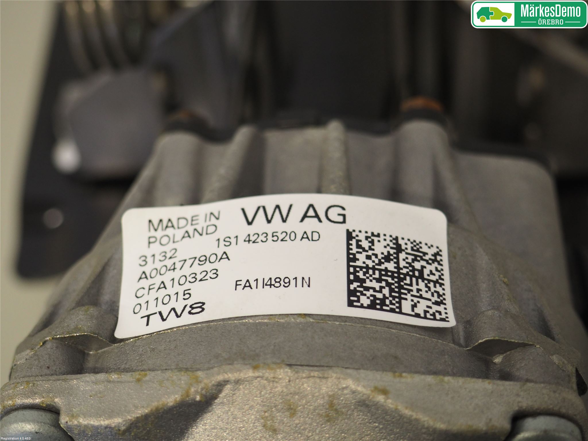 Volkswagen VW UP! / E-UP! Rattakselaggregat Innebygd Servo