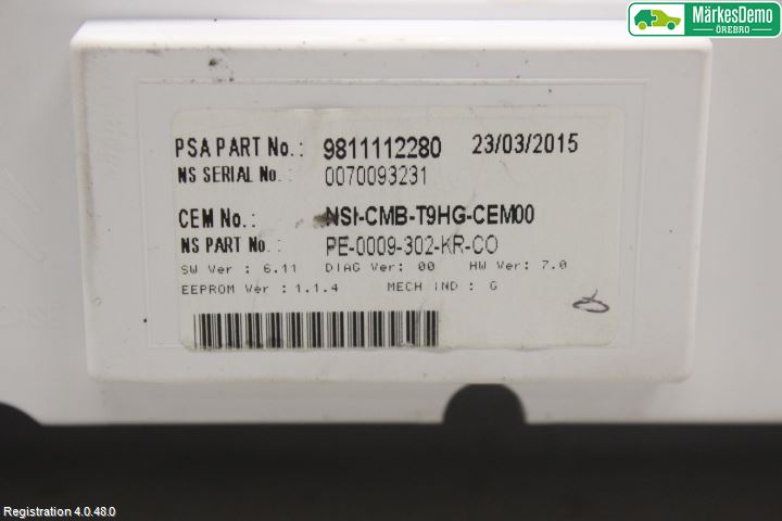 Peugeot 308 14-21 Instr Kombinert