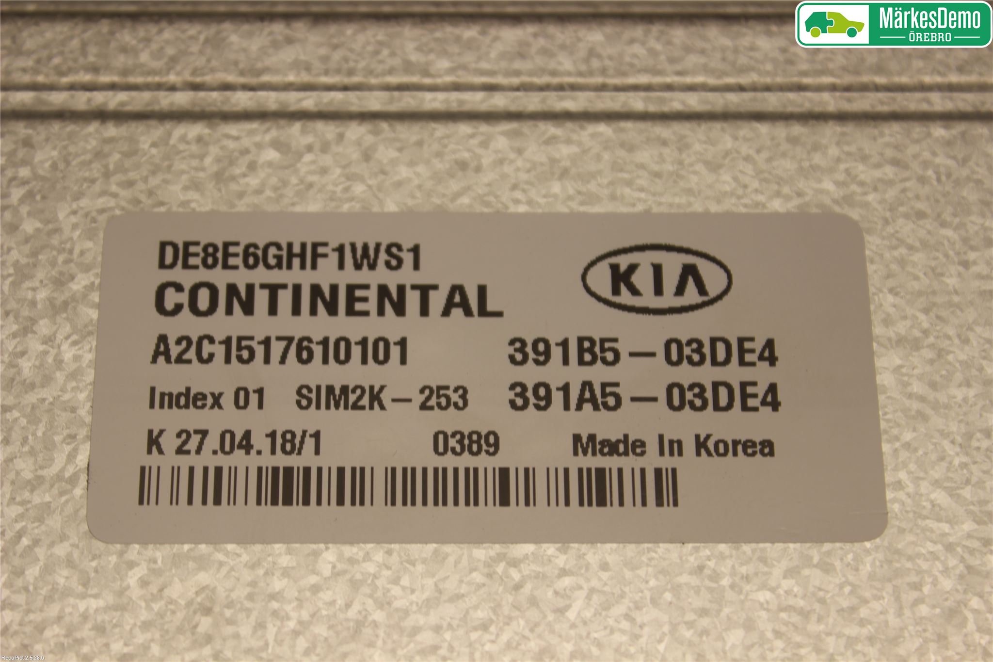 Kia NIRO (DE) 17-22 Styreenhet Innsprøytning