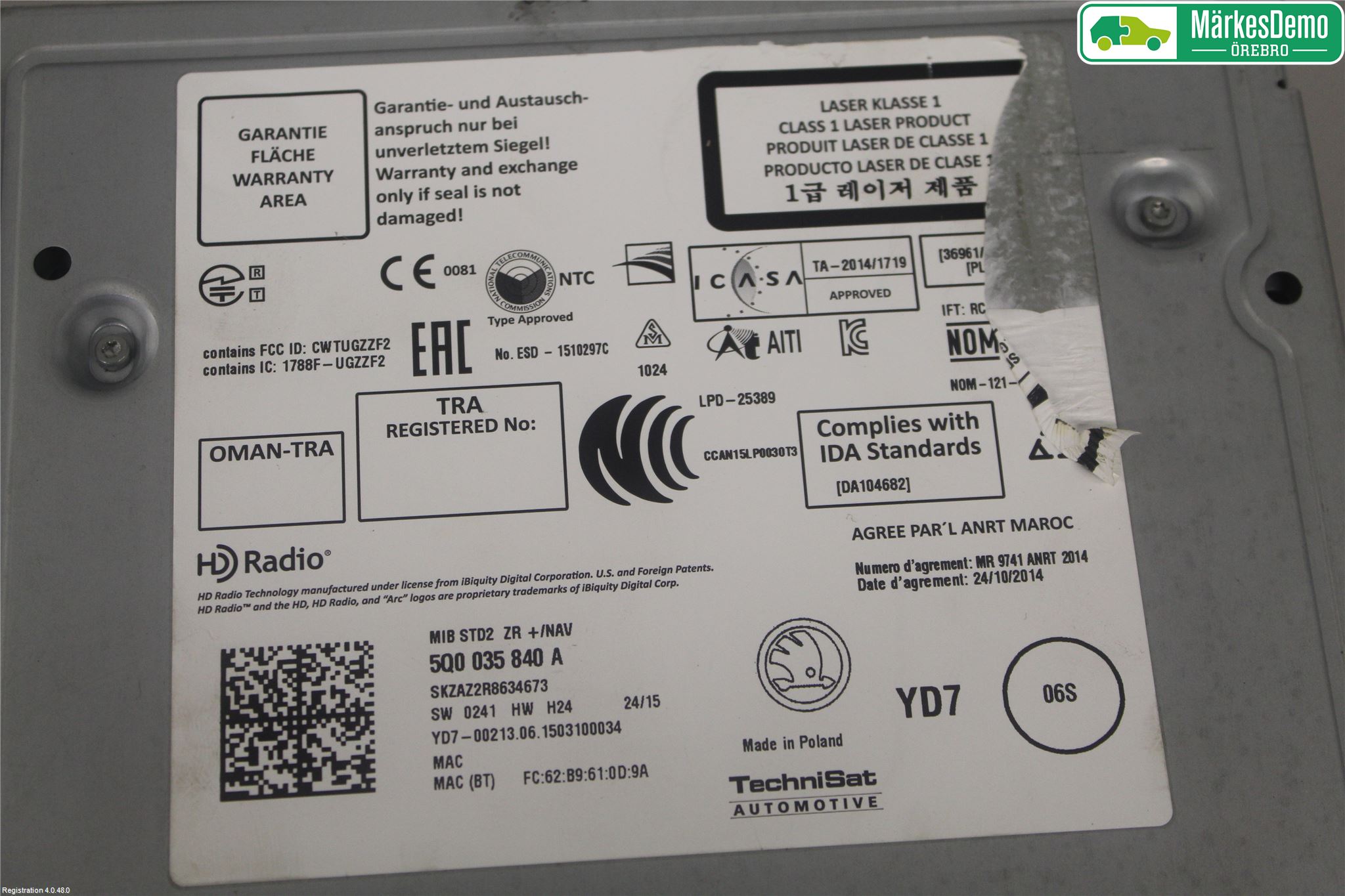 Skoda FABIA 15-21 Stereo Radio