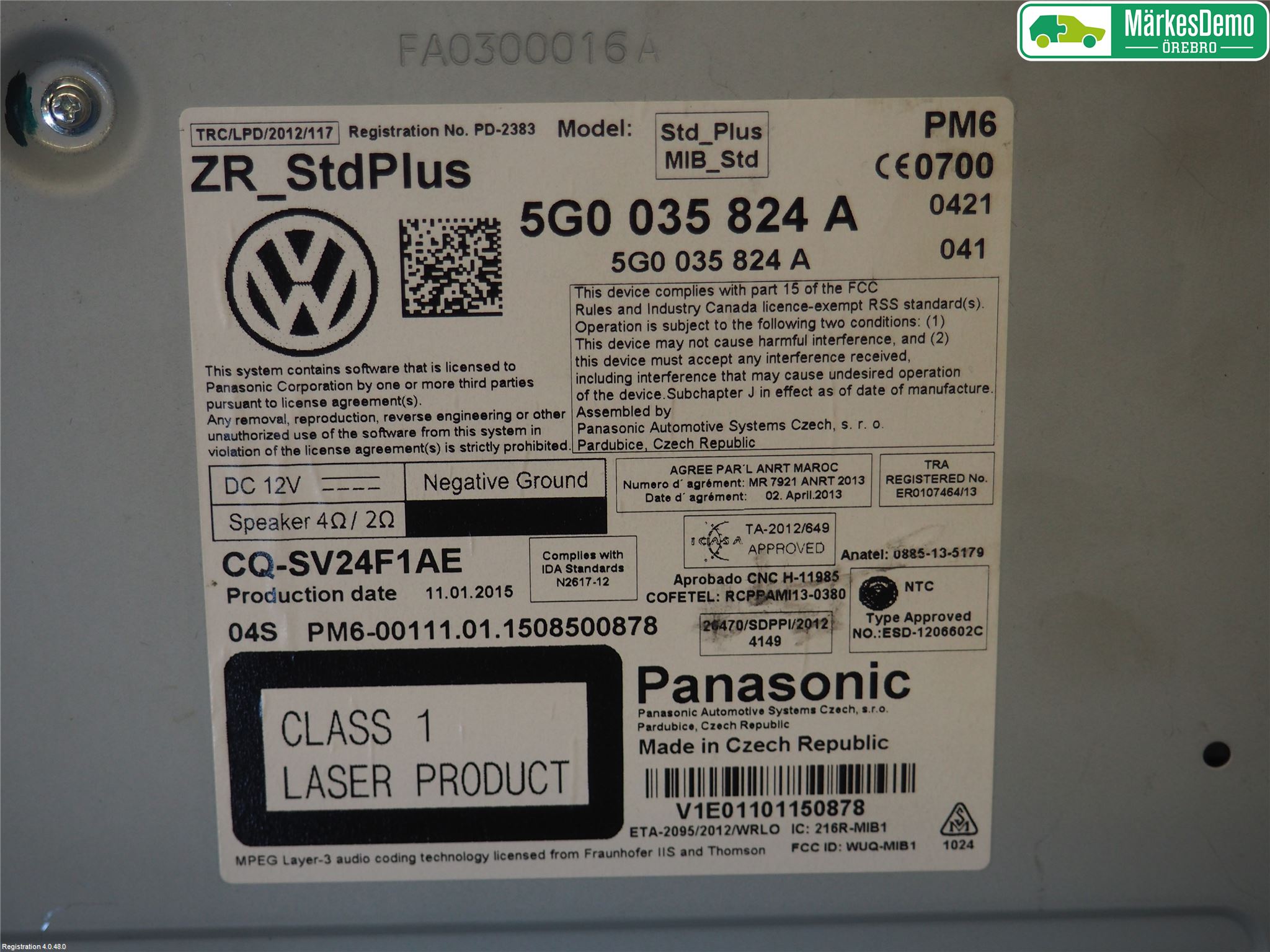 Volkswagen VW GOLF / E-GOLF VII 13-20 Stereo Radio