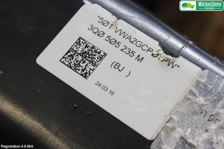 Volkswagen VW PASSAT 15-19 Bakaksel Feste Travers-Ramme