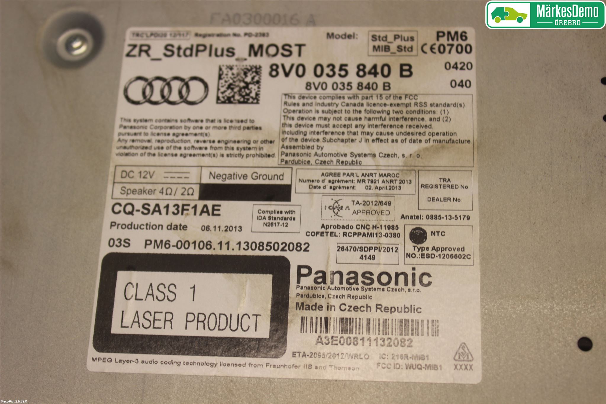 Audi A3/S3 8V 13-20 Stereo Radio Øvrig