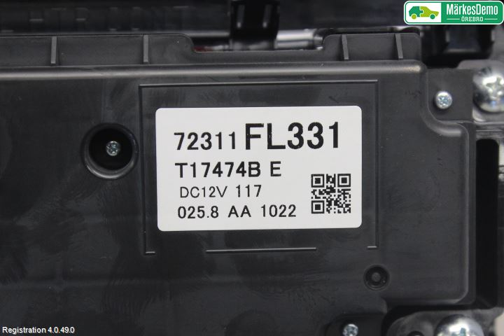 Subaru XV 18-22 Varme Ac Betjening-Display