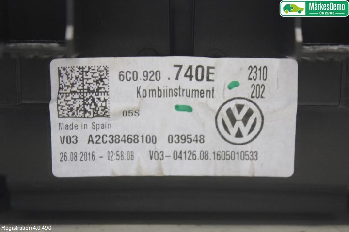 Volkswagen VW POLO 10-17 Instr Kombinert