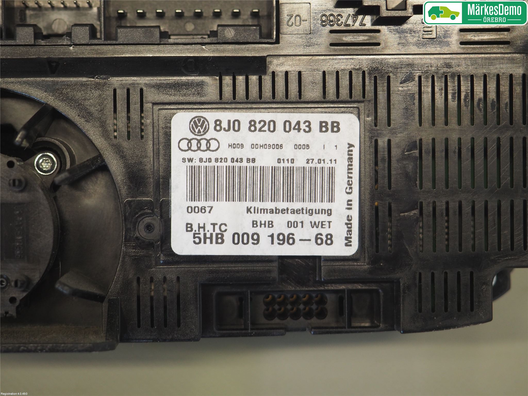 Audi TT/TTS 07-14 Varme Ac Betjening-Display