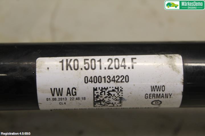Volkswagen VW PASSAT 11-14 Drivaksel Bak Kompl Høyre