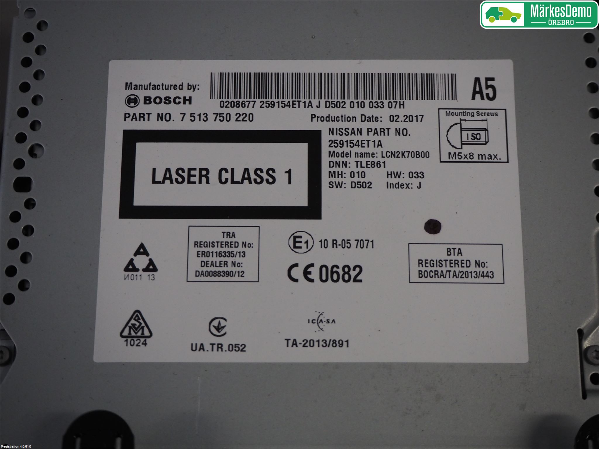 Nissan QASHQAI 14-17 Stereo Radio Med Cd