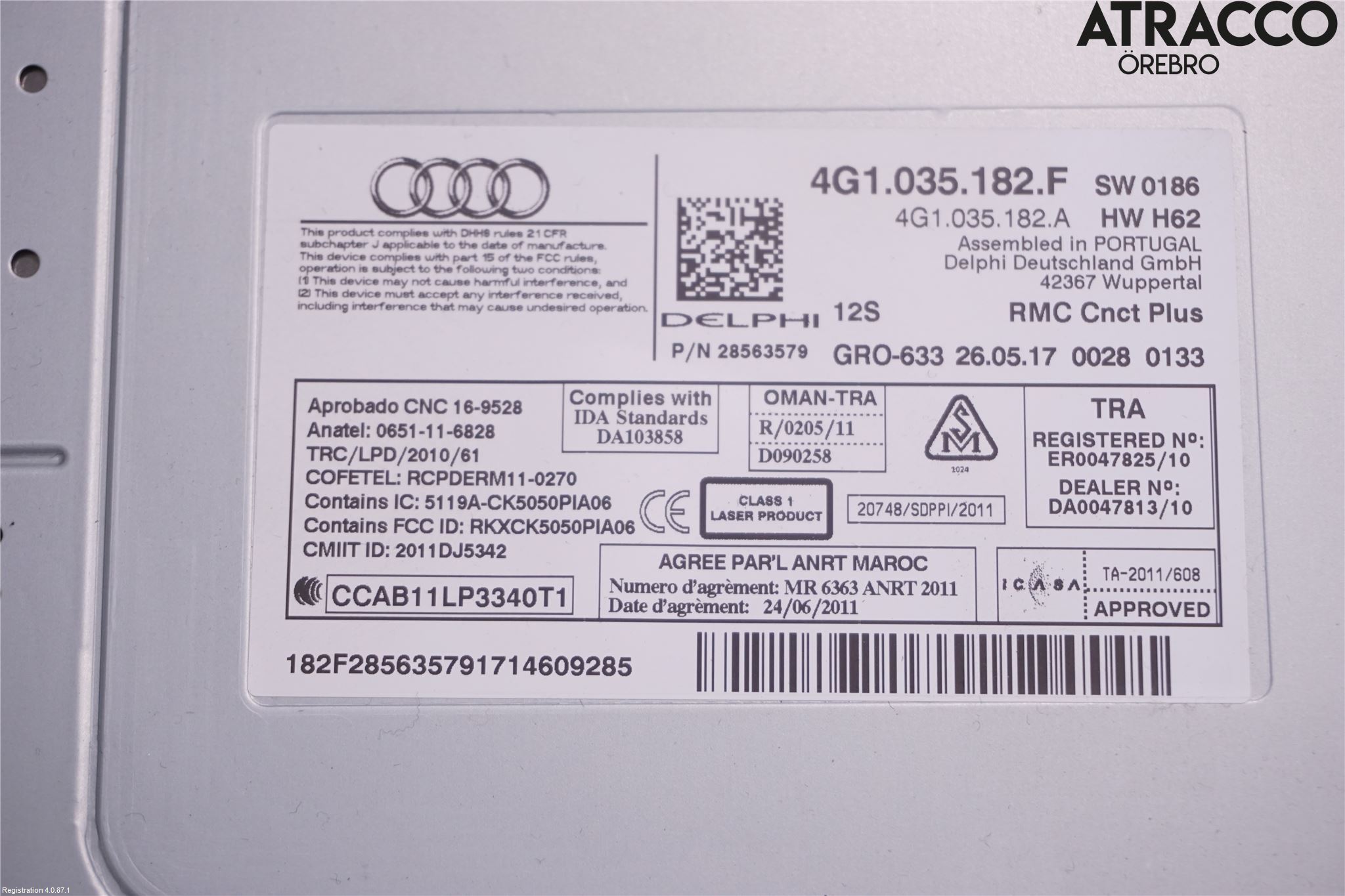 Audi A6/S6 4G 11-18 Stereo Radio Med Cd