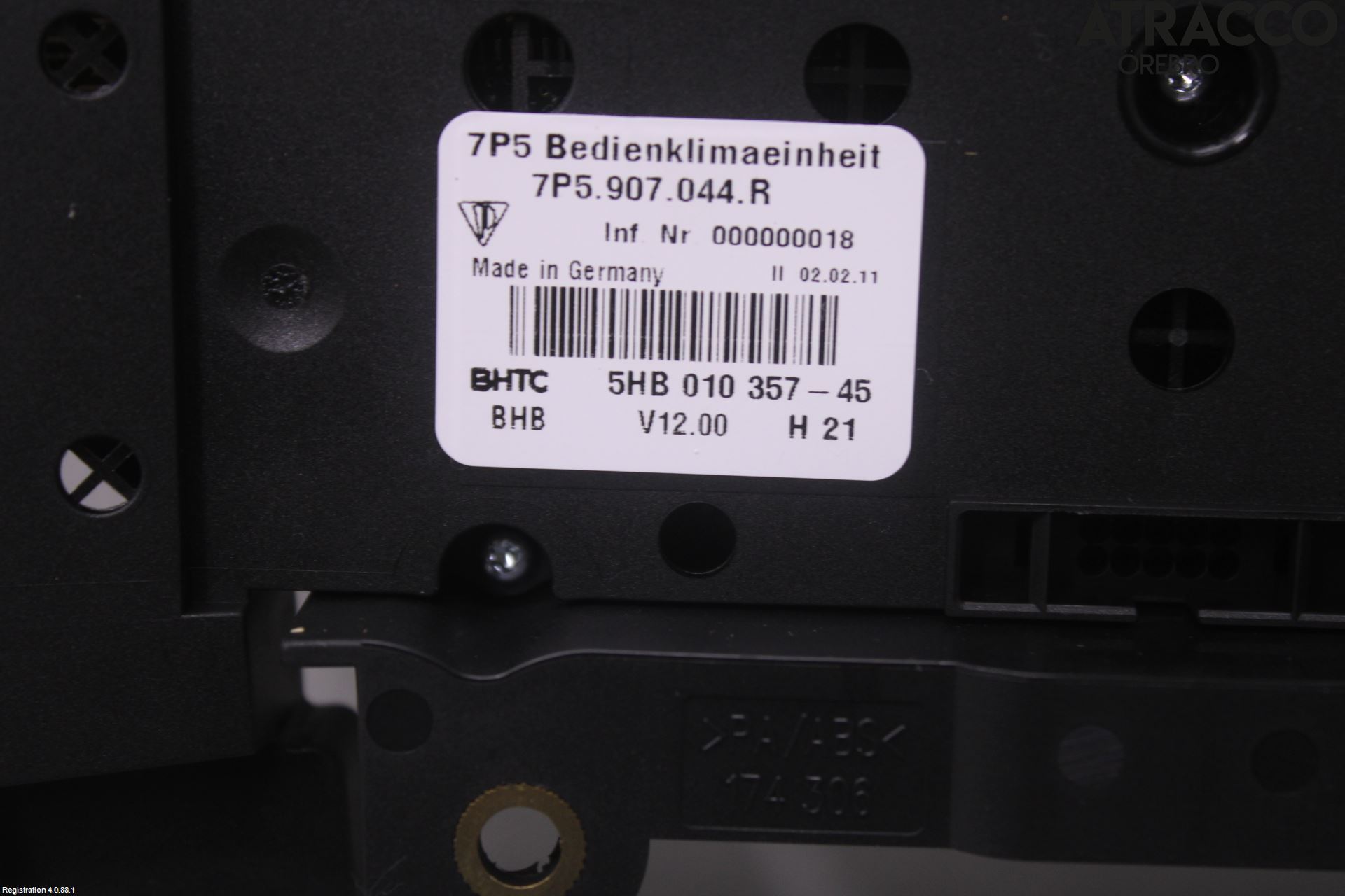 Porsche CAYENNE 03- Varme Ac Betjening-Display