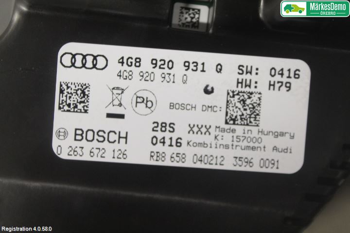 Audi A7/S7 4G 11-17 Instr Kombinert