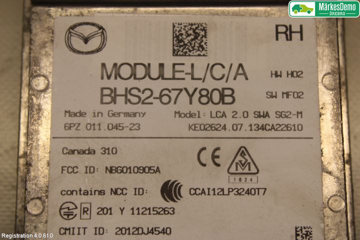 Mazda 3 III 14-19 Sensor Kollisjonsbeskyttelse