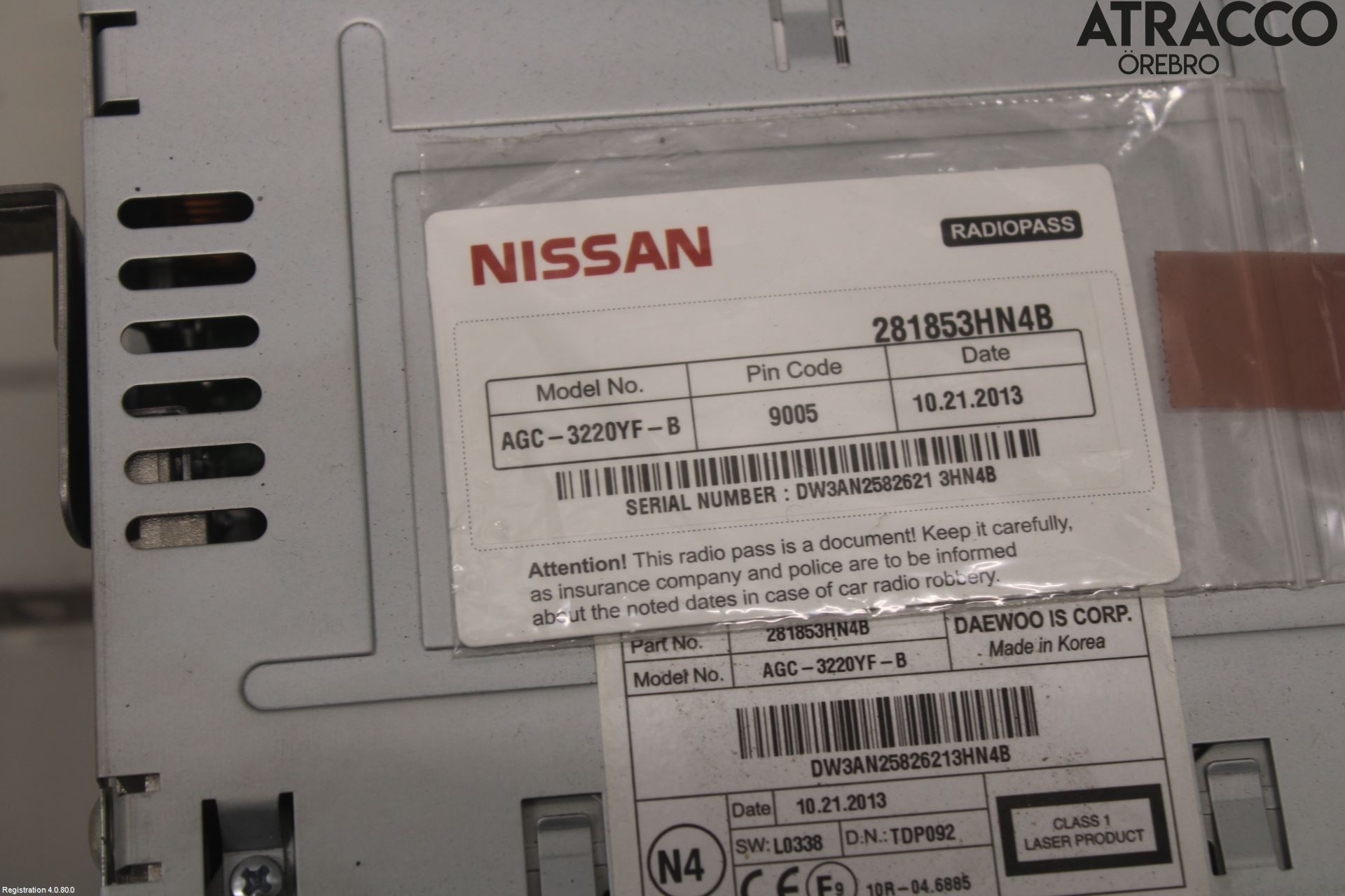Nissan MICRA 11-16 Stereo Radio Med Cd