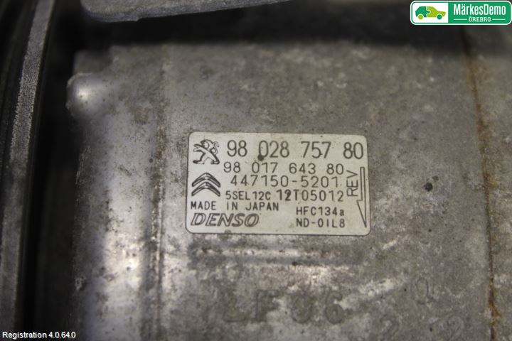 Citroen BERLINGO 08-18 Varme Ac Kompressor