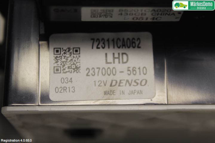 Subaru BRZ Varme Ac Betjening-Display