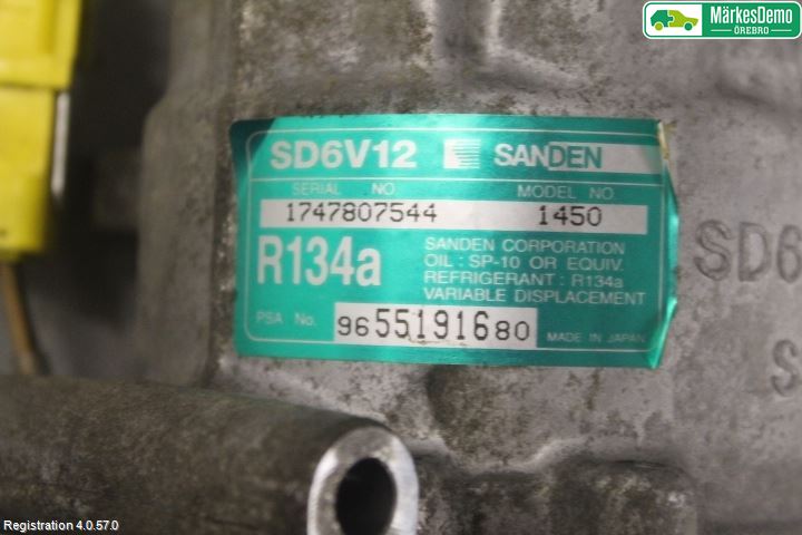 Citroen C3 05-10 Varme Ac Kompressor
