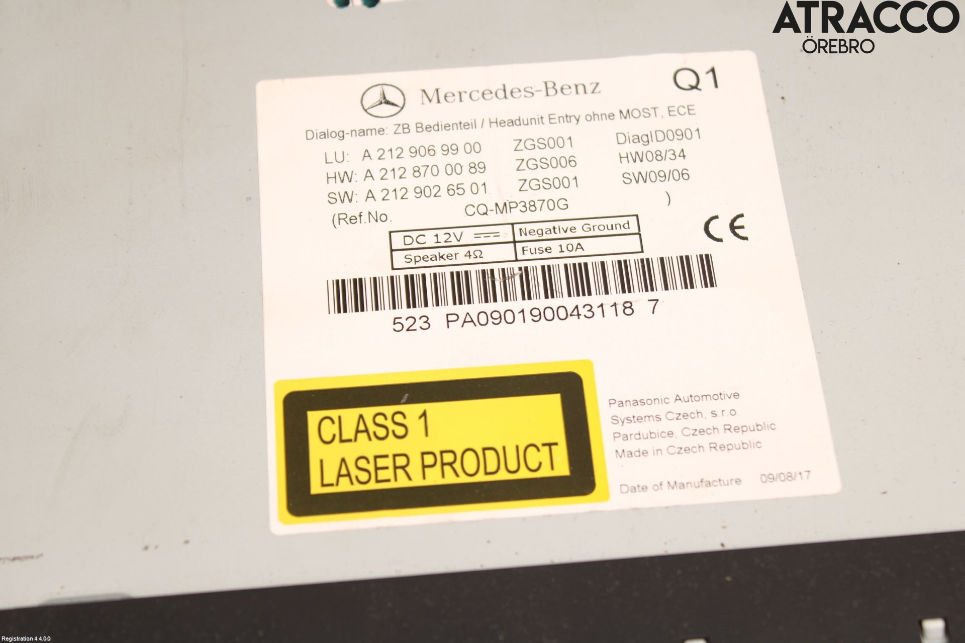 Mercedes-Benz MB E-KLASS (W212) 09-16 Stereo Radio Med Cd