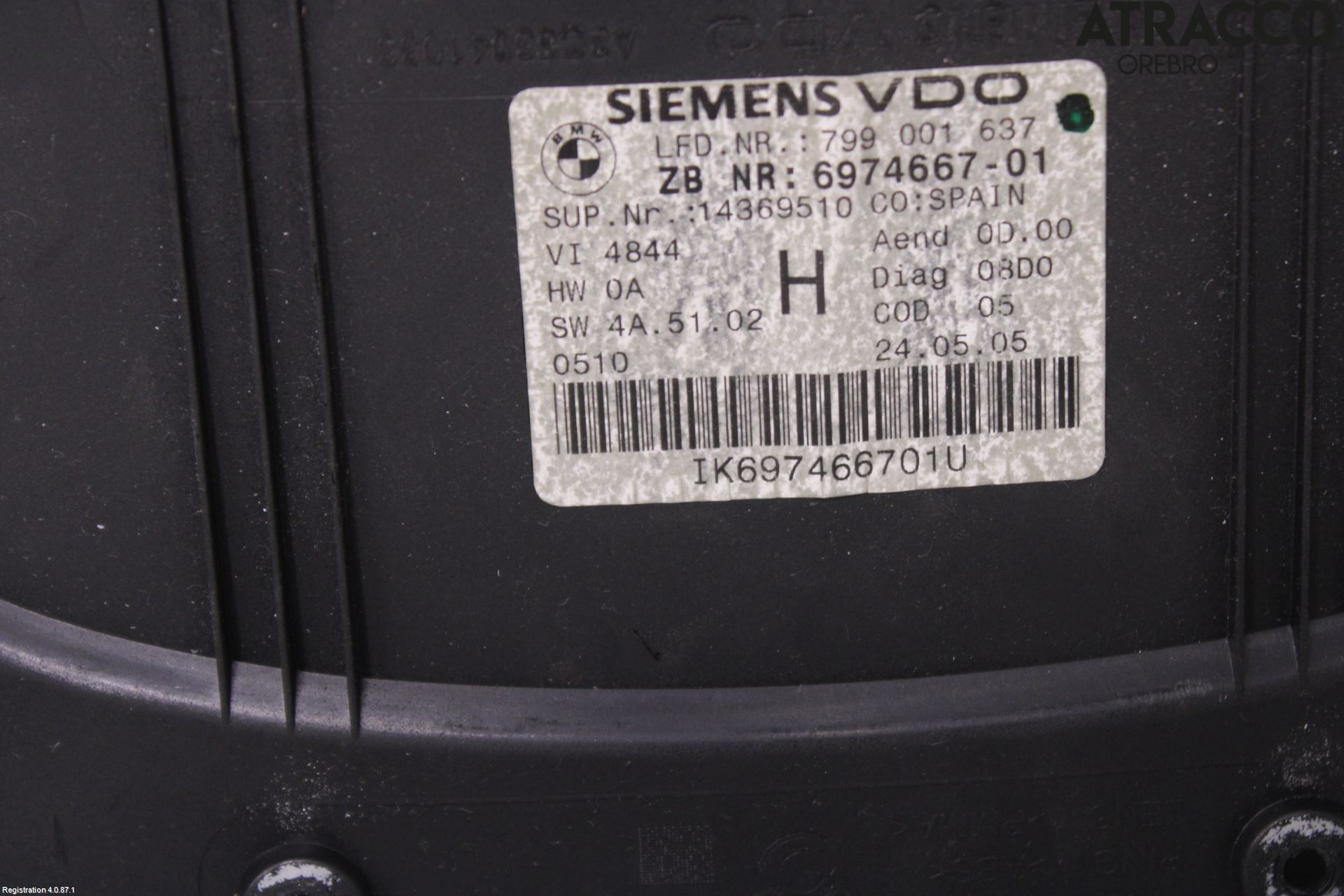 BMW 3 E90/91 SED/TOU 05-12 Instr Kombinert