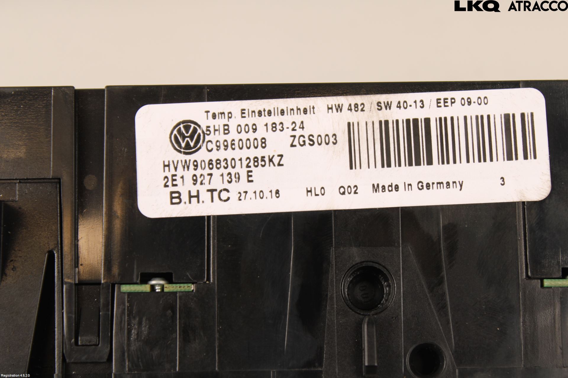 Volkswagen VW CRAFTER 06-16 Varme Ac Betjening-Display