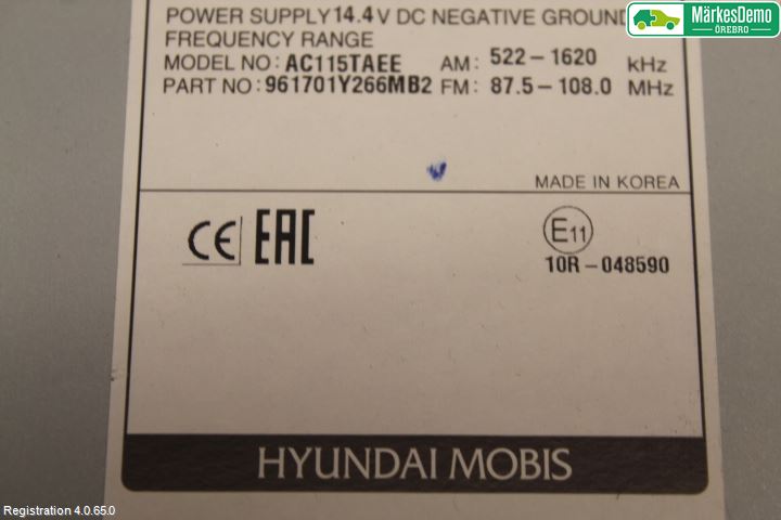 Kia PICANTO 12-17 Stereo Radio Med Cd