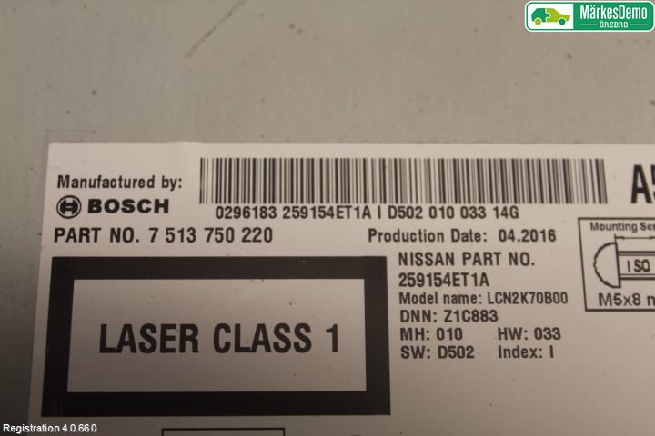 Nissan QASHQAI 14-17 Stereo Radio Med Cd
