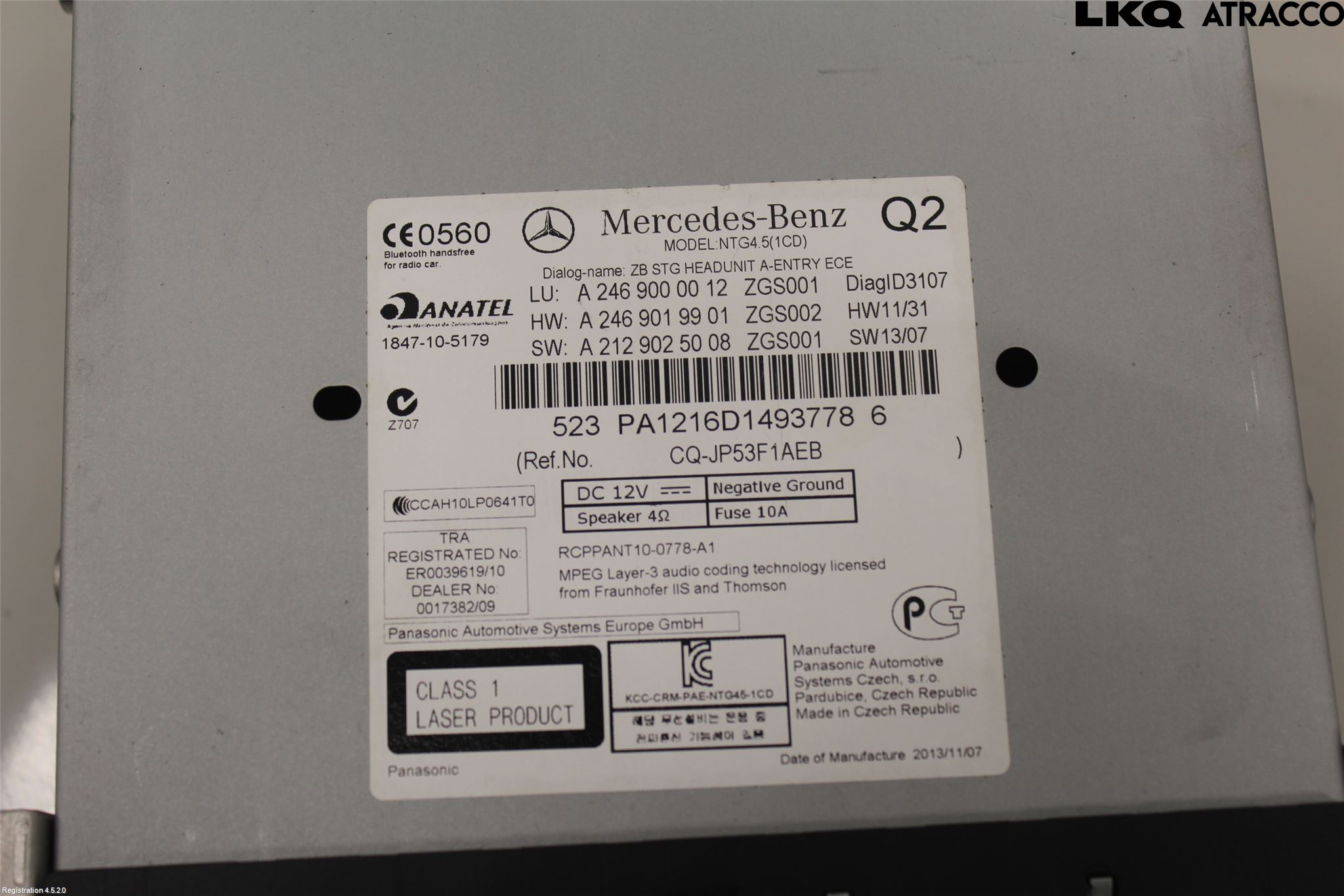 Mercedes-Benz MB A-KLASS (W176) 13-18 Stereo Radio Med Cd