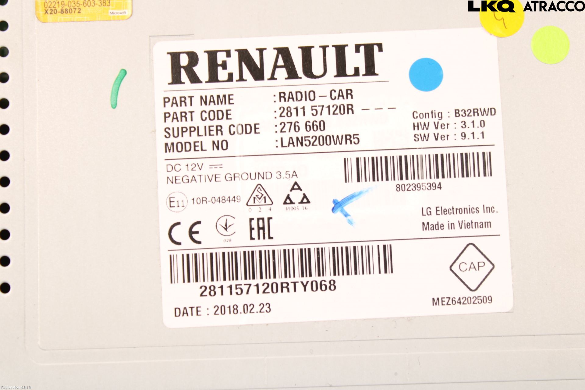 Renault CAPTUR 13-19 Stereo Radio Med Cd